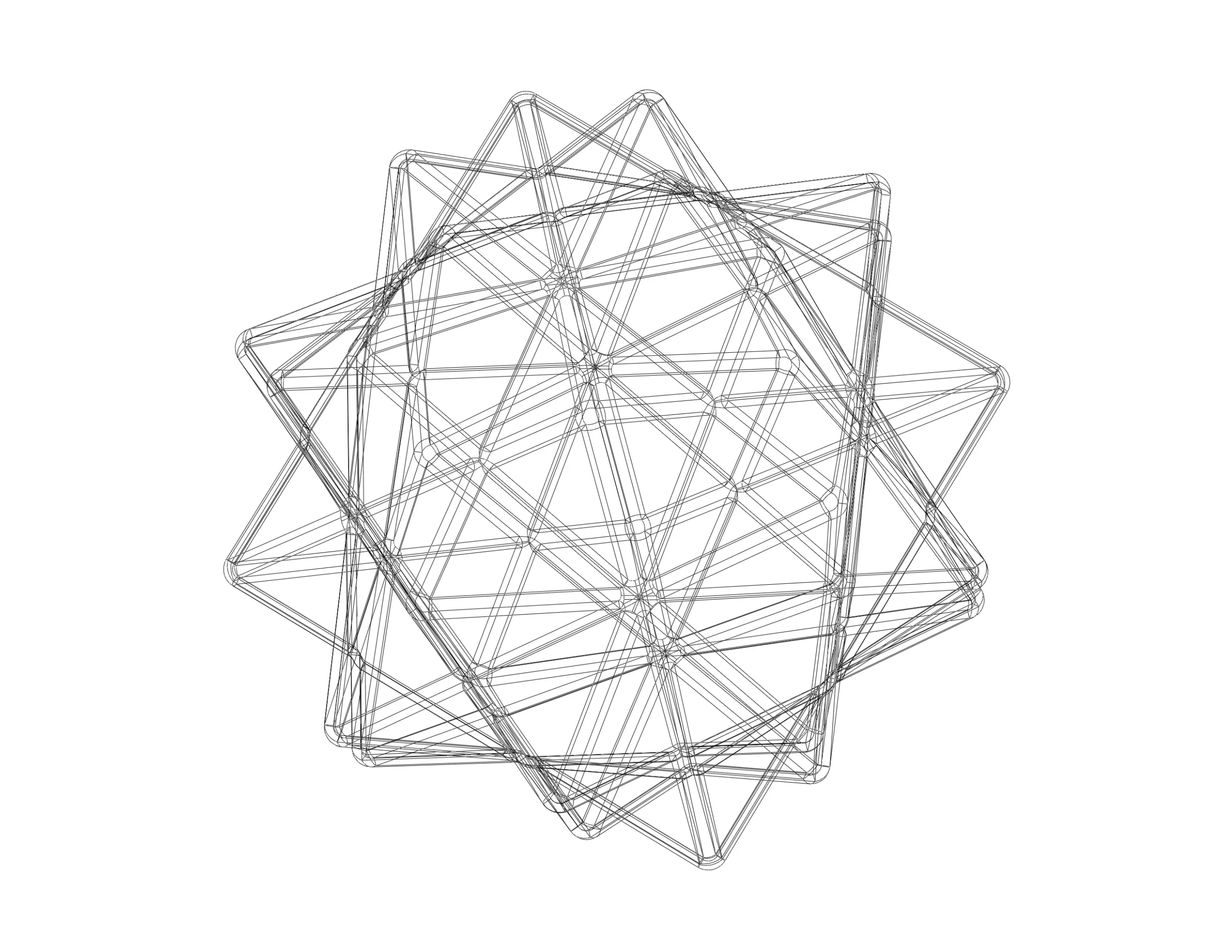 Wireframe Shape Compound of Five Octahedra