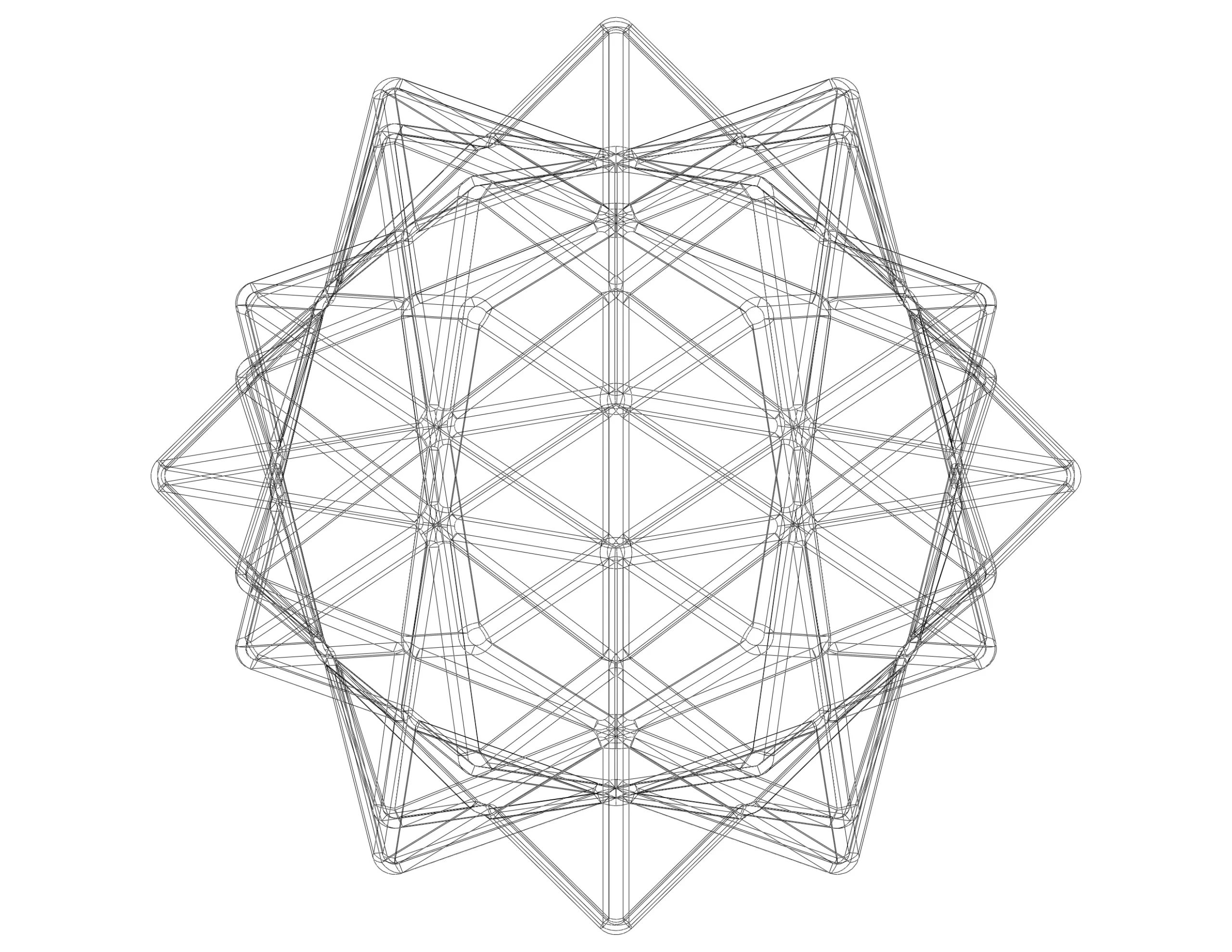 Wireframe Shape Compound of Five Octahedra