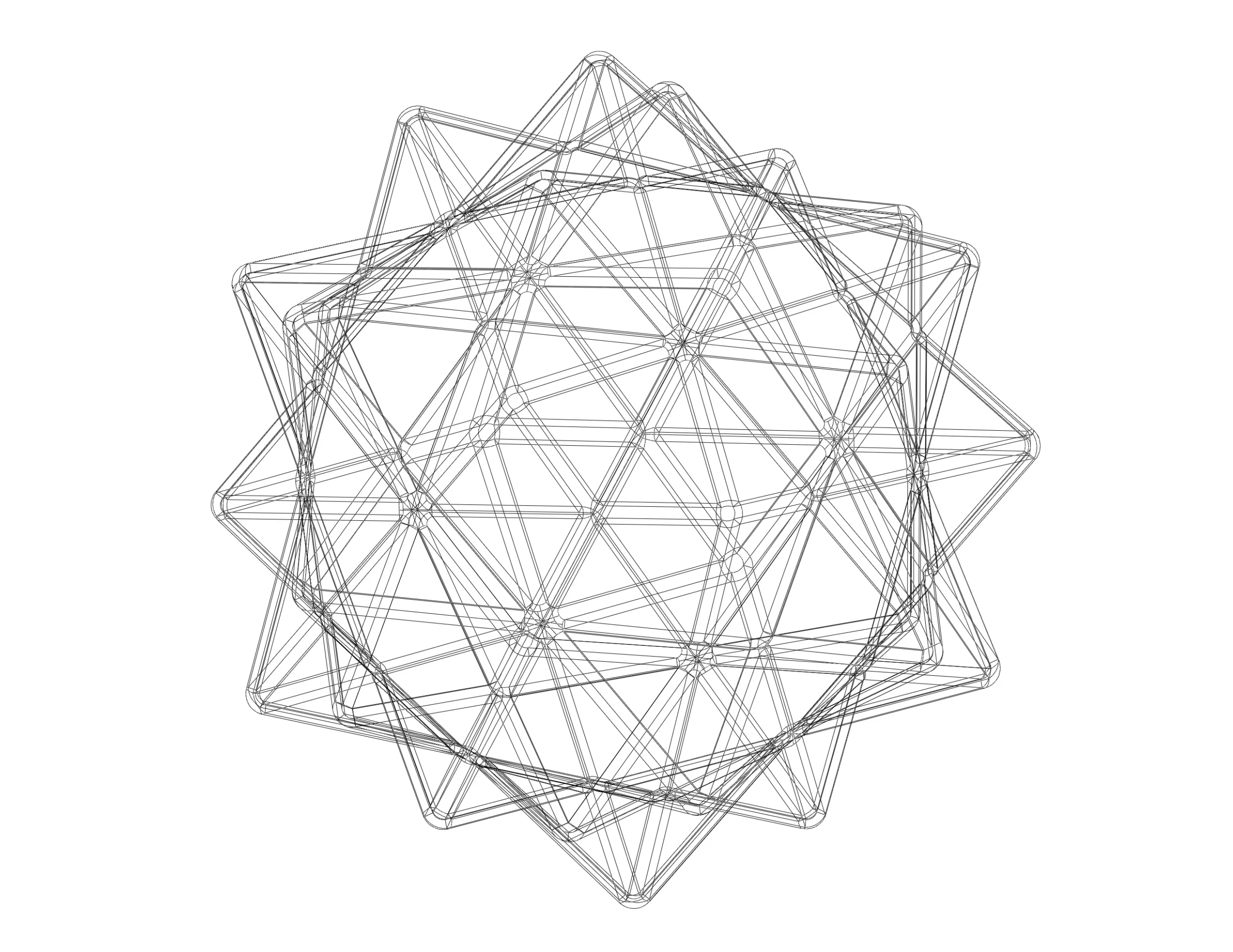 Wireframe Shape Compound of Five Octahedra