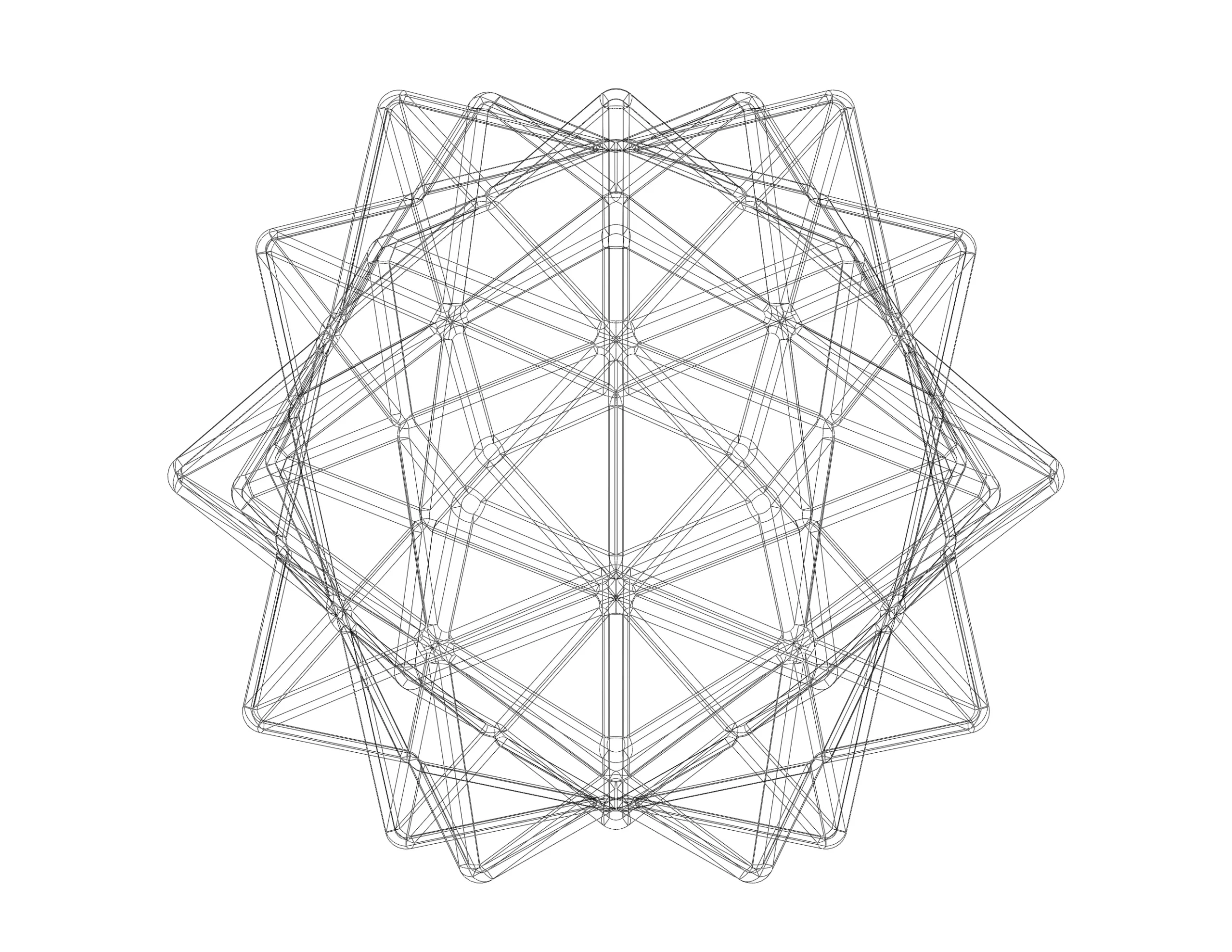 Wireframe Shape Compound of Five Octahedra