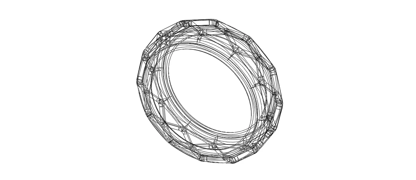 Wireframe Shape Geometric Ring