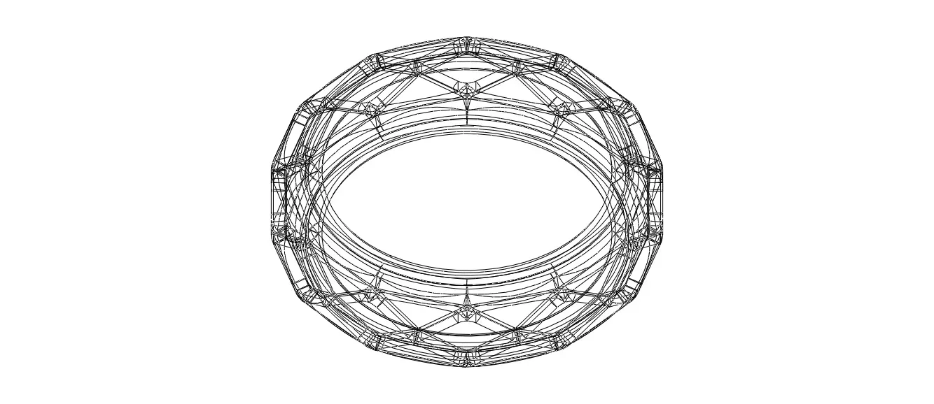 Wireframe Shape Geometric Ring