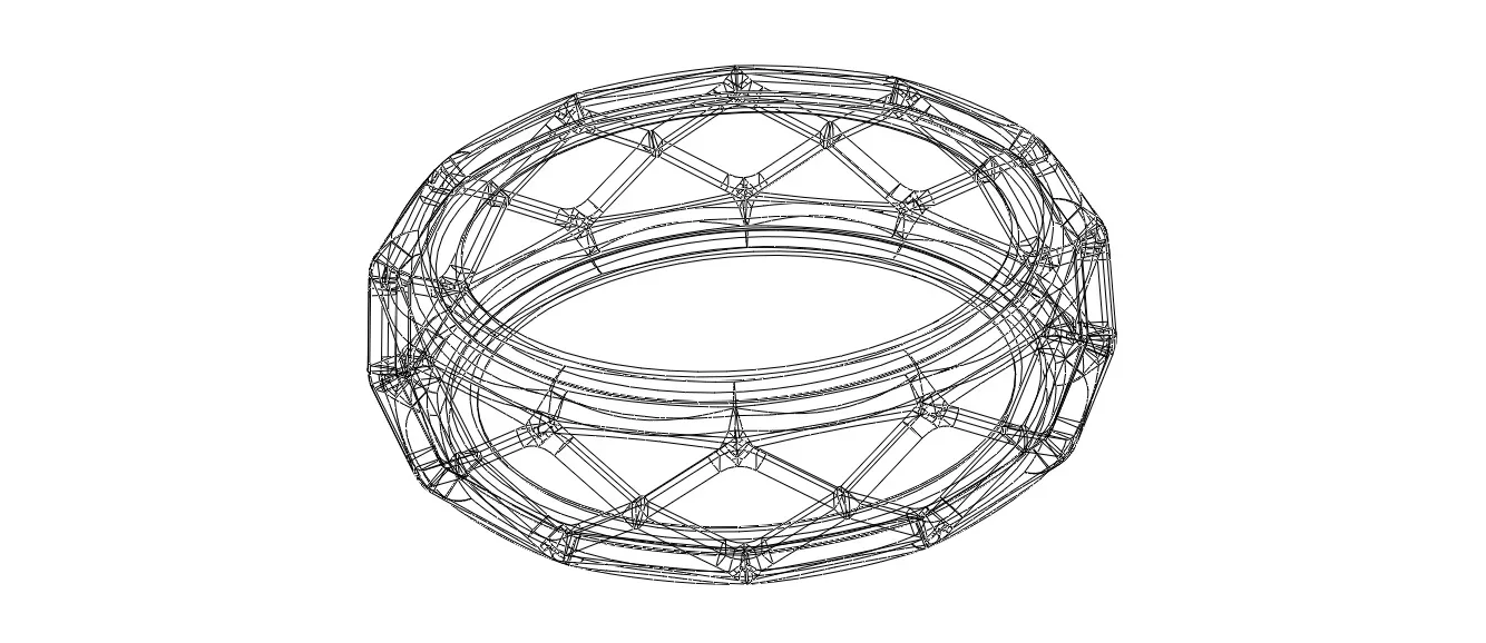 Wireframe Shape Geometric Ring