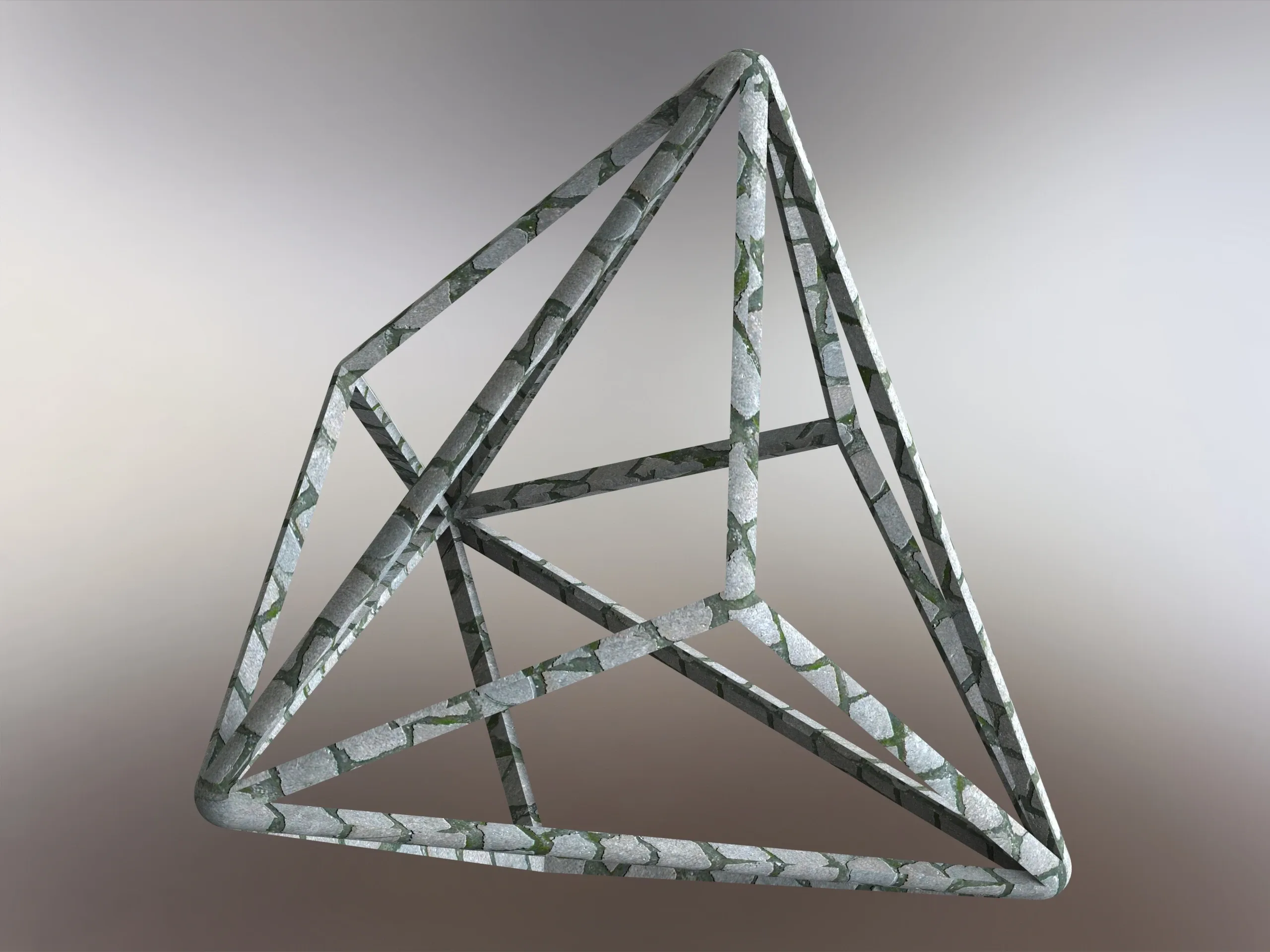 Wireframe Shape Triakis Tetrahedron