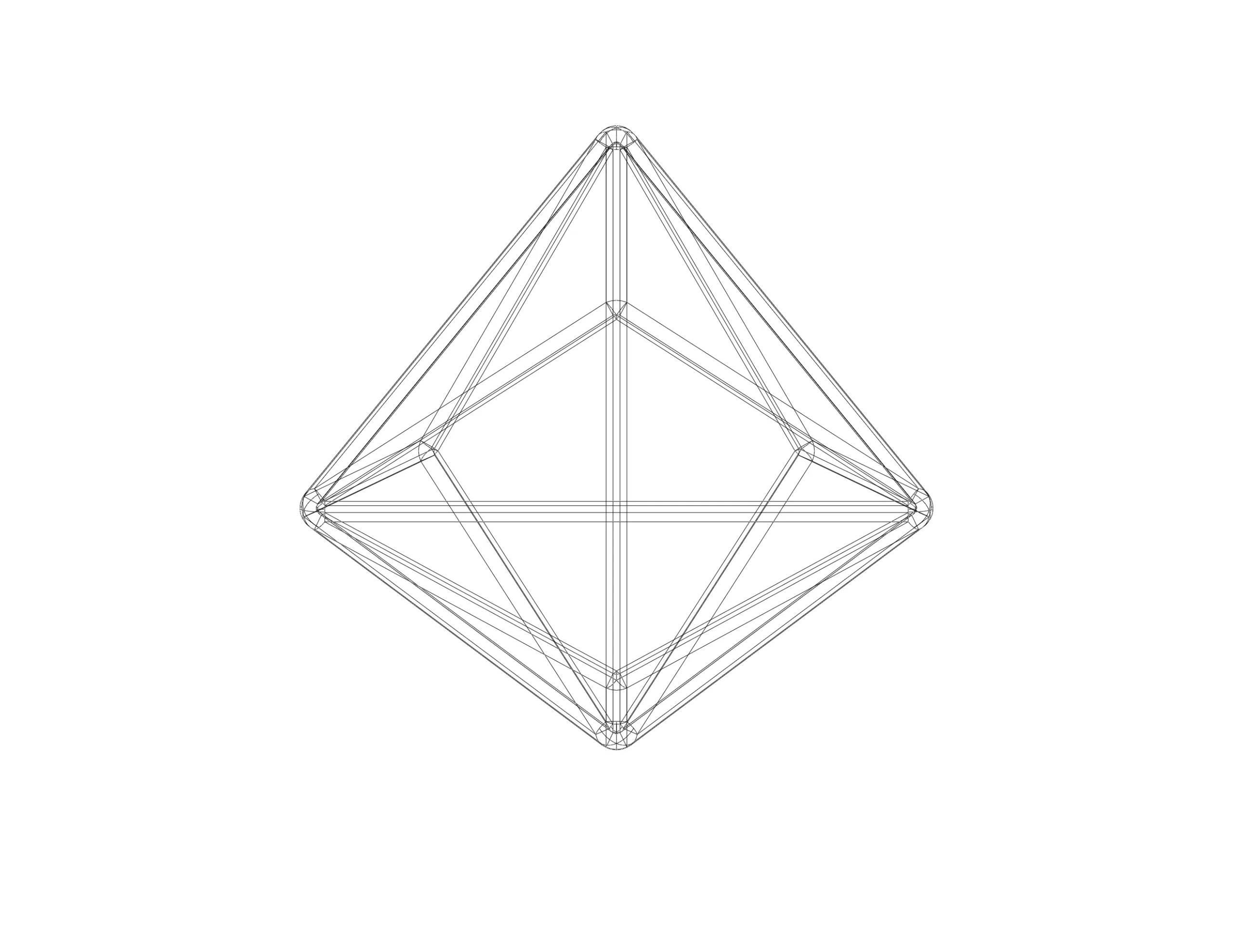 Wireframe Shape Triakis Tetrahedron