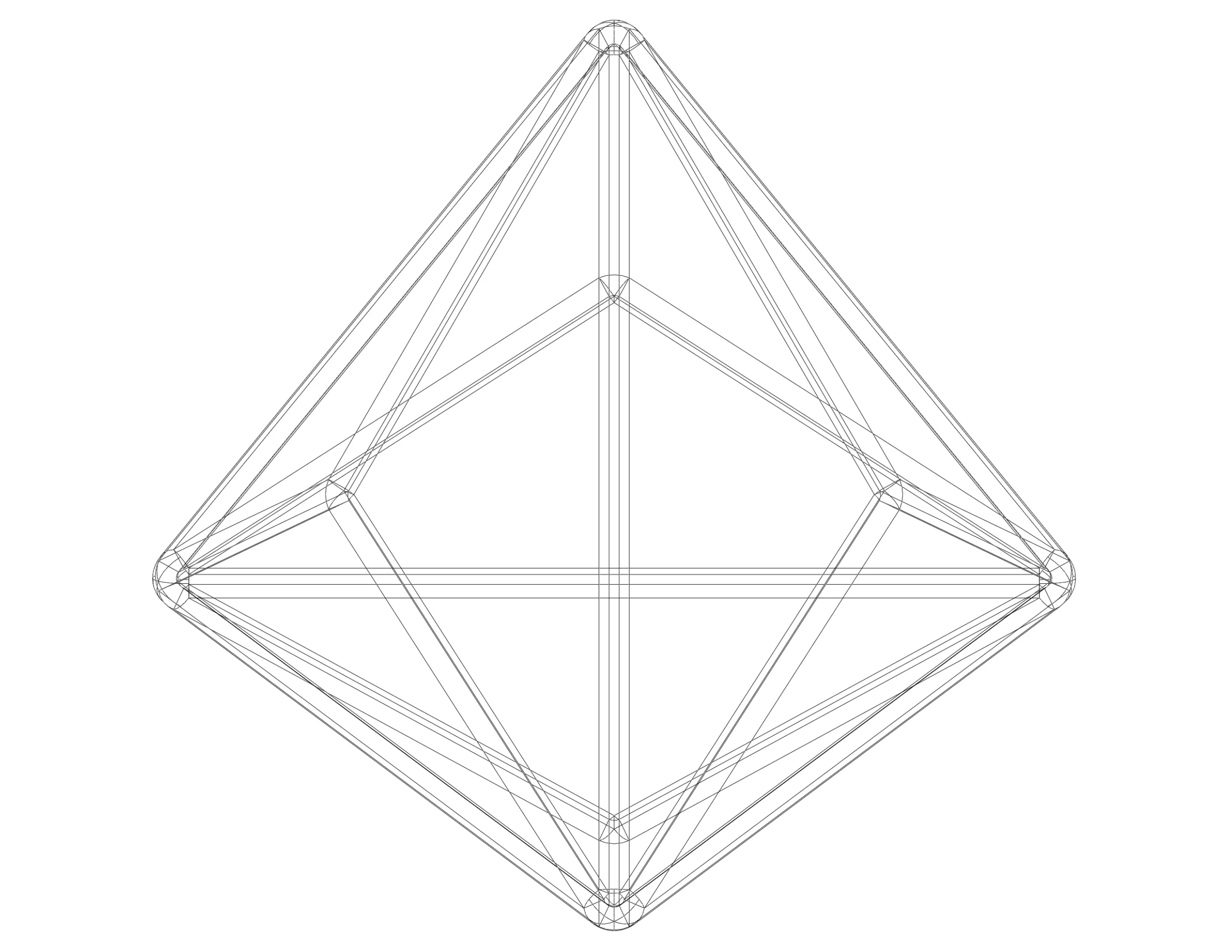 Wireframe Shape Triakis Tetrahedron