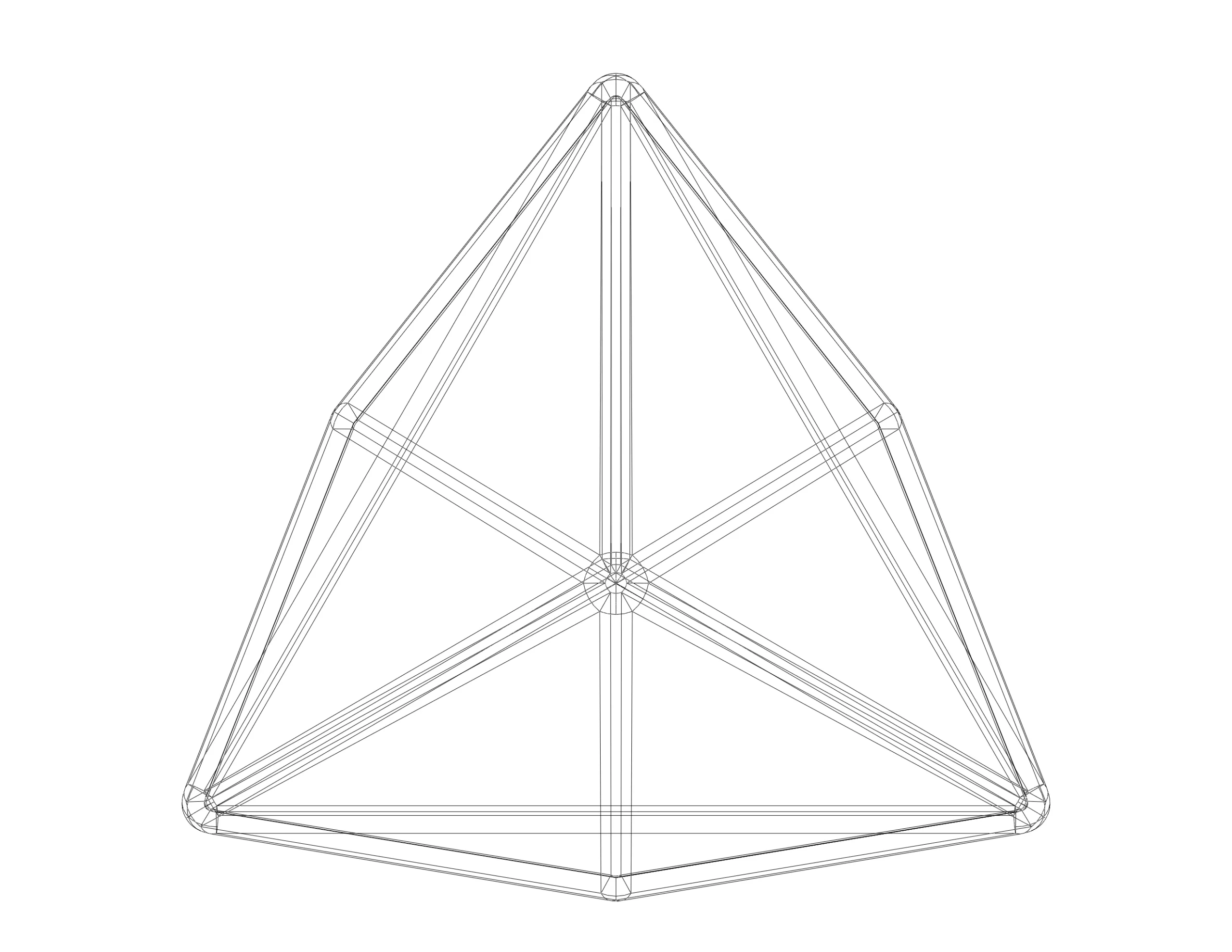 Wireframe Shape Triakis Tetrahedron