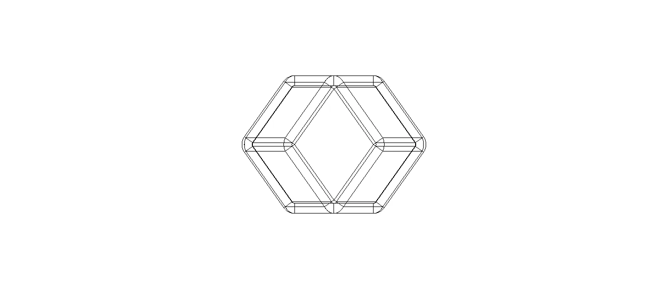 Wireframe Shape Rhombic Dodecahedron