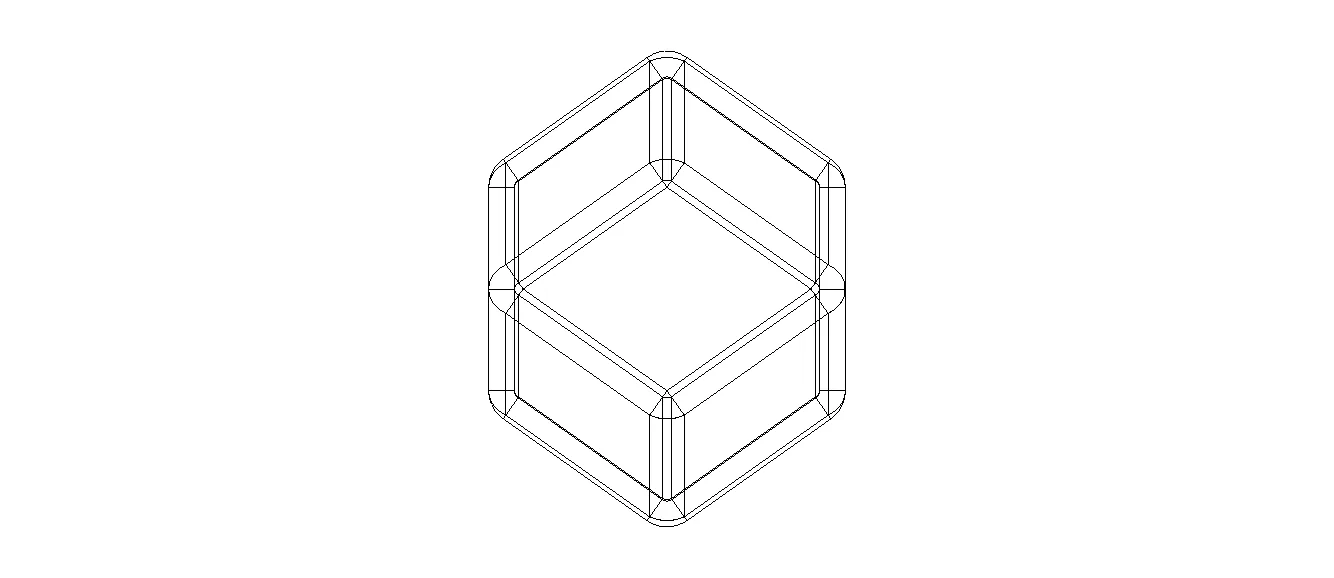 Wireframe Shape Rhombic Dodecahedron