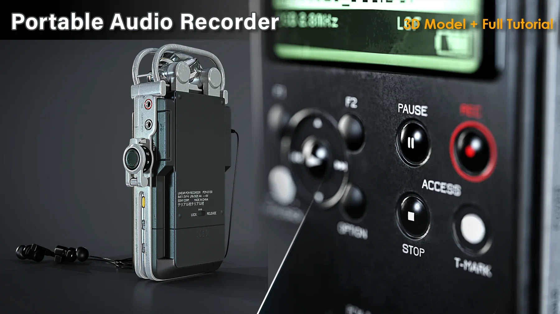 Portable Audio Recorder / 3D Model+Full Tutorial