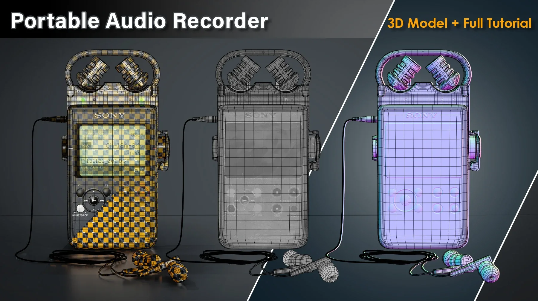 Portable Audio Recorder / 3D Model+Full Tutorial