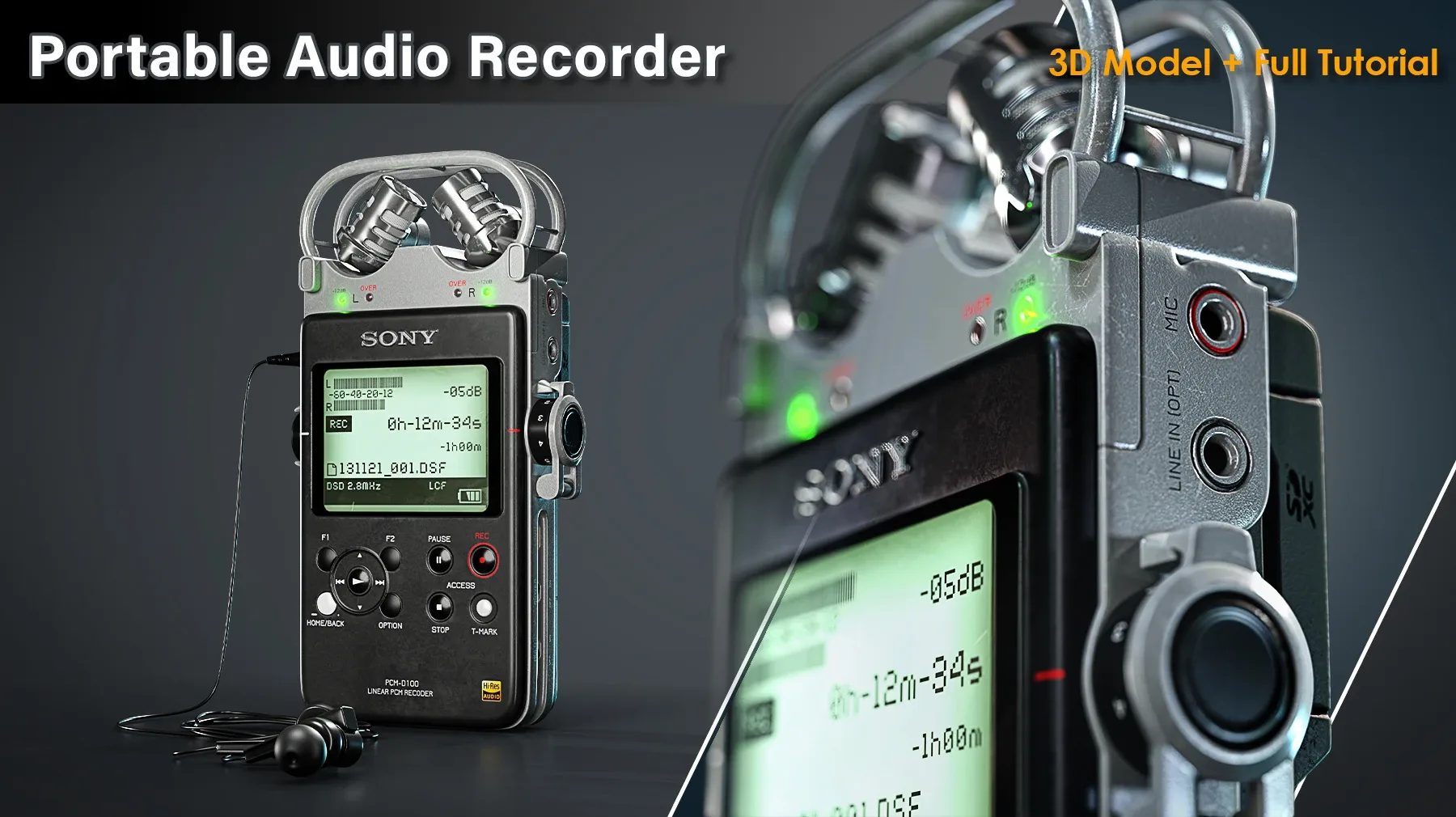 Portable Audio Recorder / 3D Model+Full Tutorial