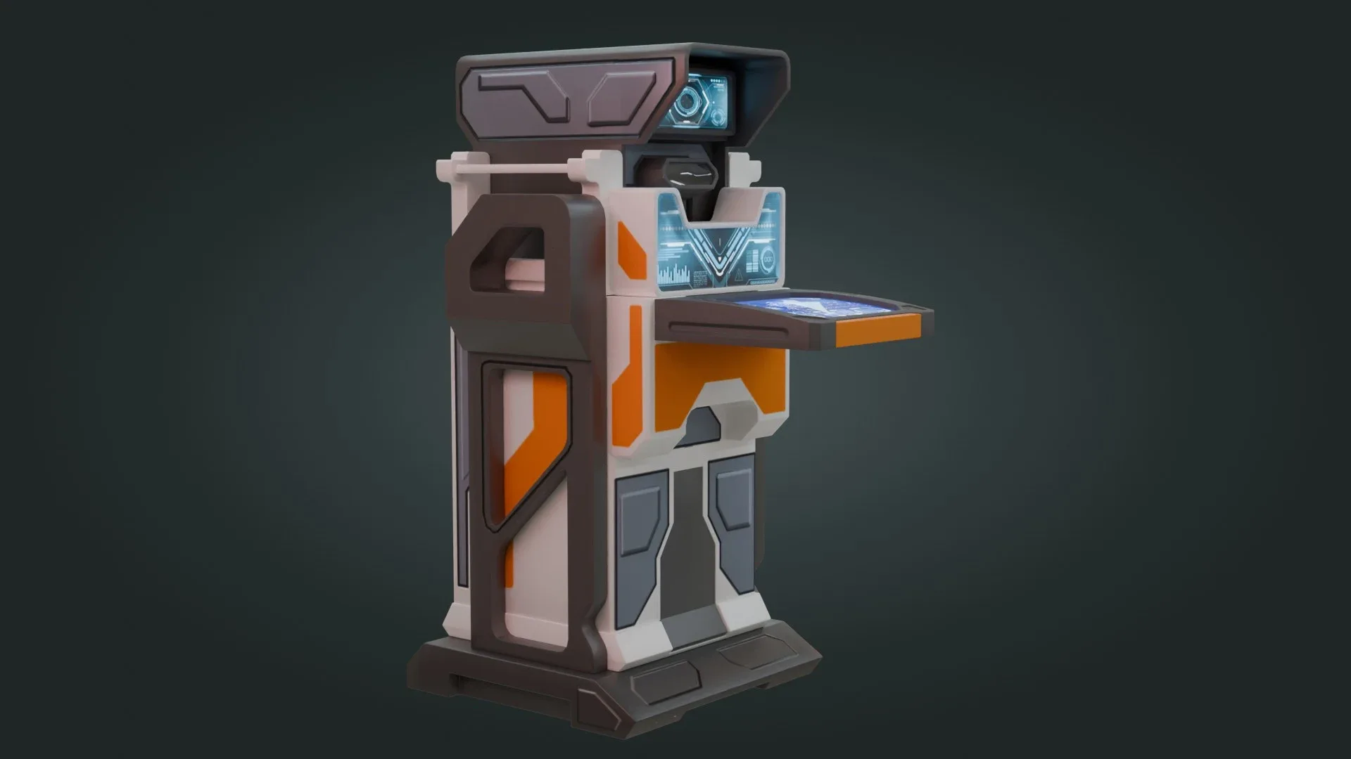 Sci-Fi Computer - Low Poly - Game Ready - PBR