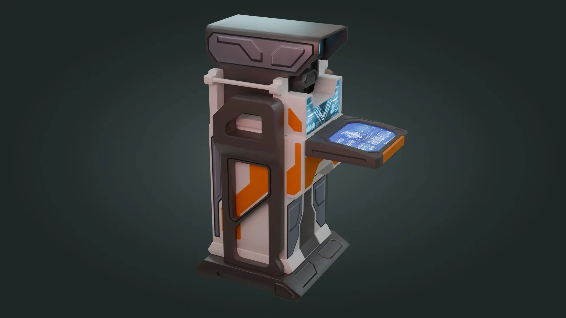 Sci-Fi Computer - Low Poly - Game Ready - PBR