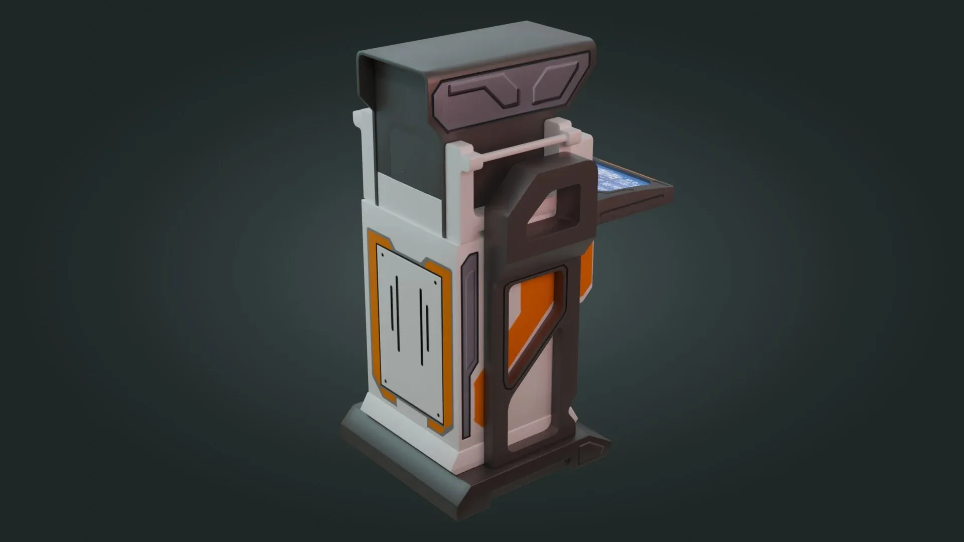 Sci-Fi Computer - Low Poly - Game Ready - PBR