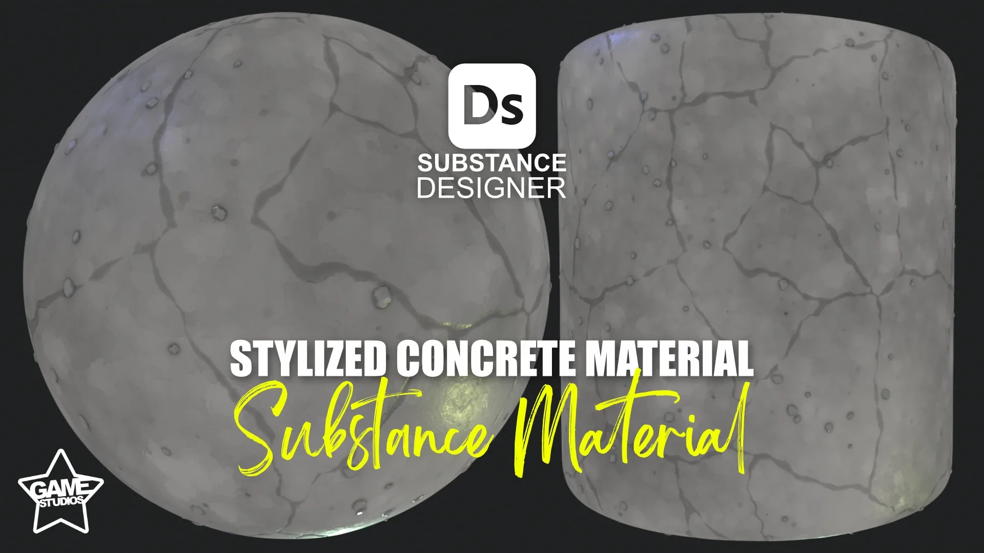 Stylized Cracked Concrete Material 02 - Substance 3D Designer