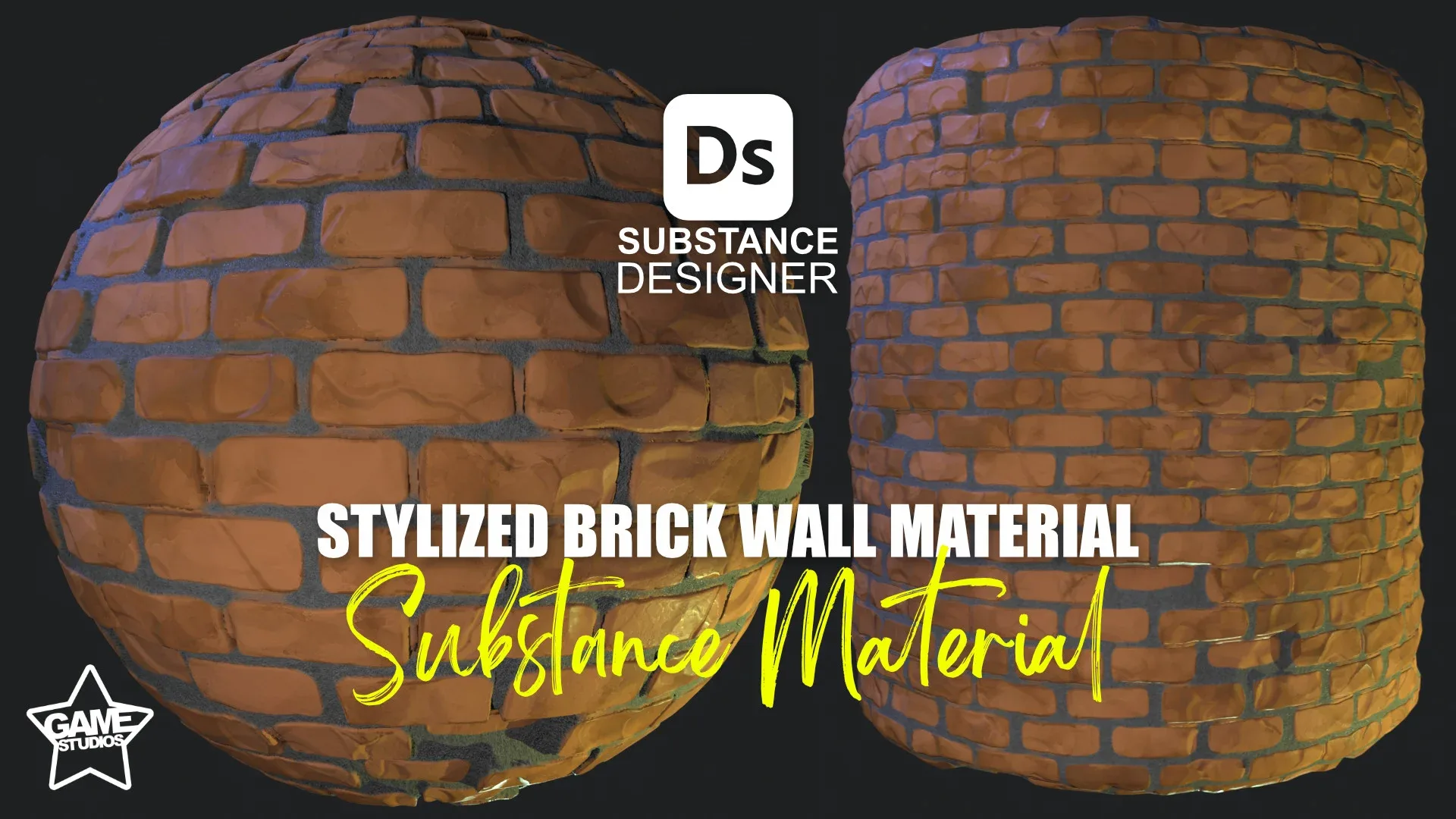 Stylized Brick Wall Material 02 - Substance 3D Designer