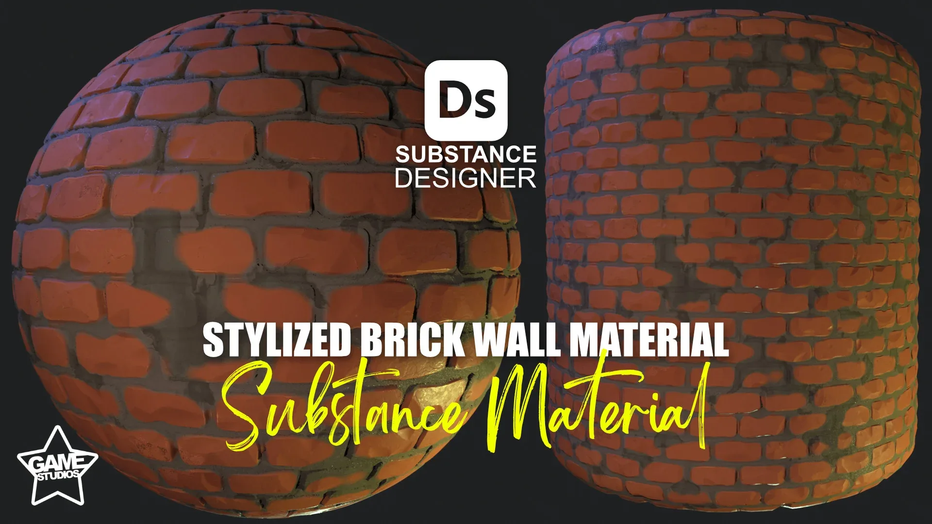 Stylized Brick Wall Material 01 - Substance 3D Designer