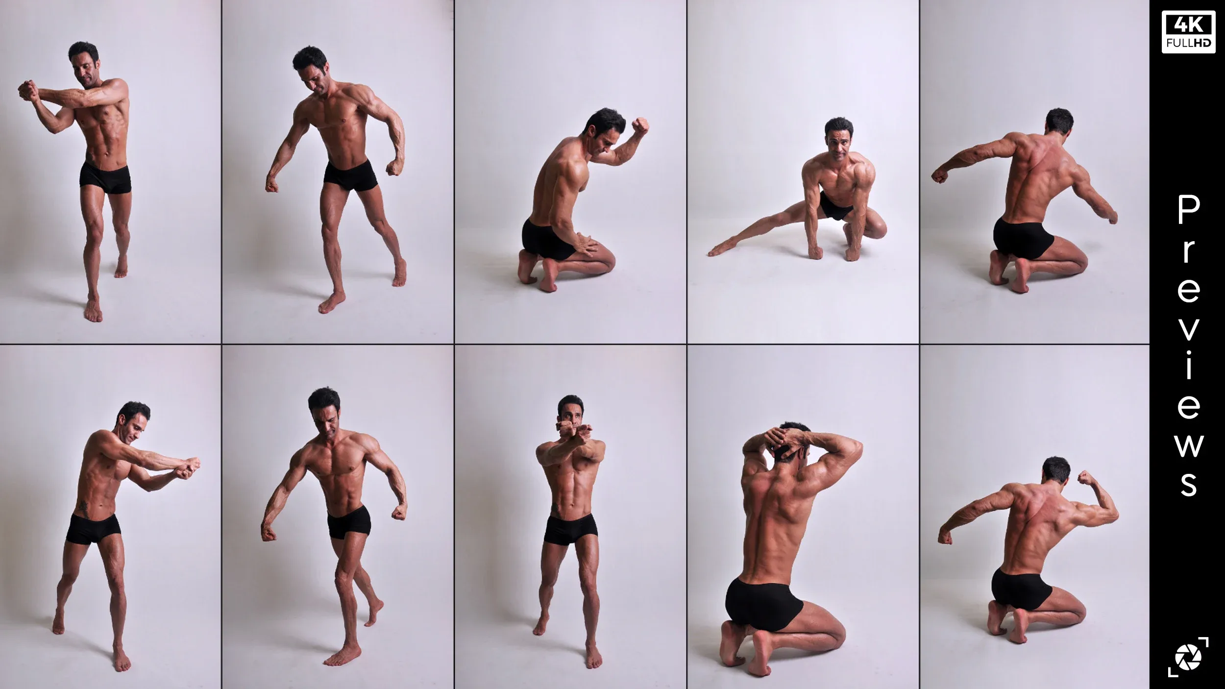 +200 Muscular Pose References Pictures - Vol 01