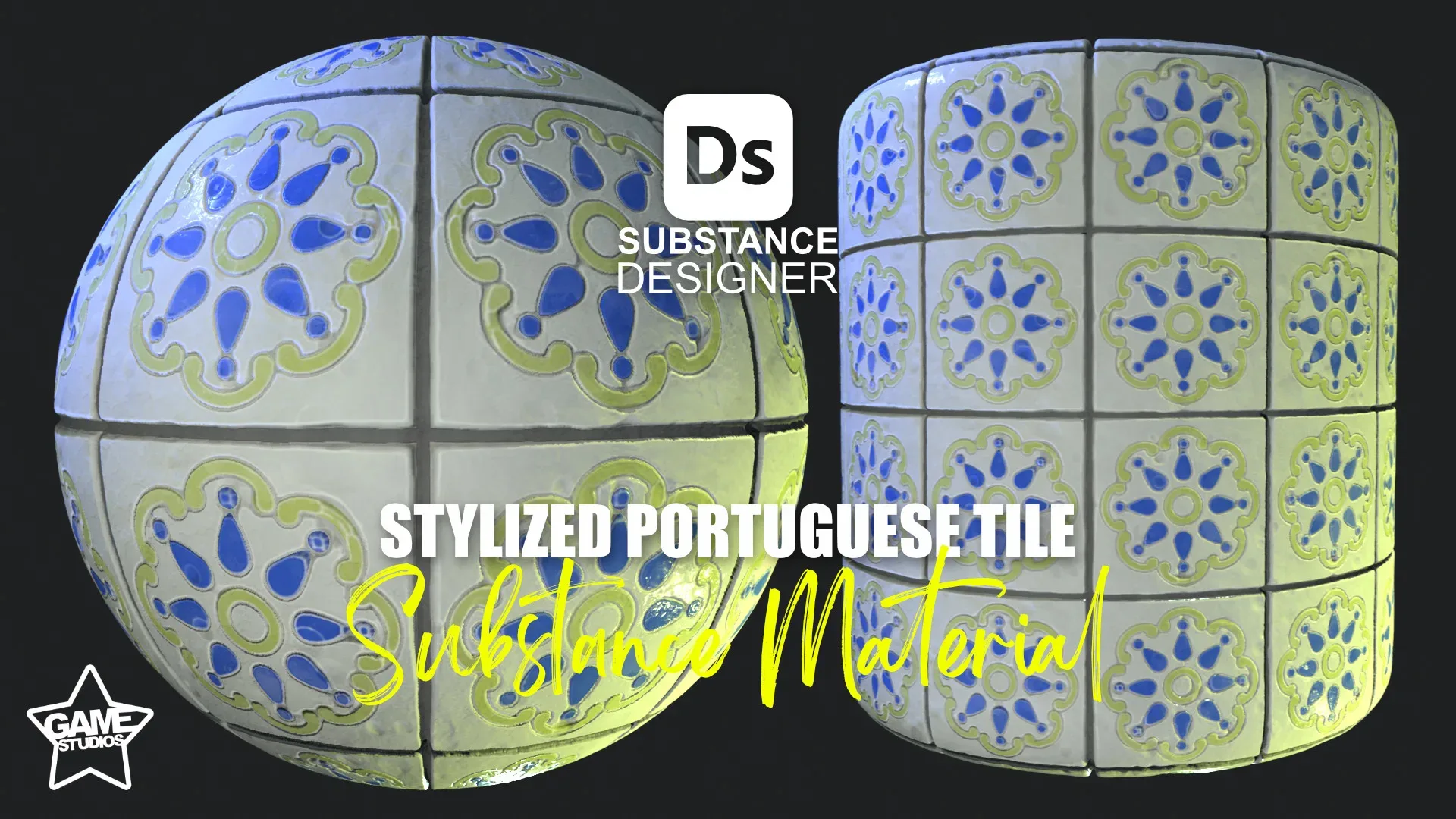 Stylized Portuguese Tiles Material 03 - Substance 3D Designer