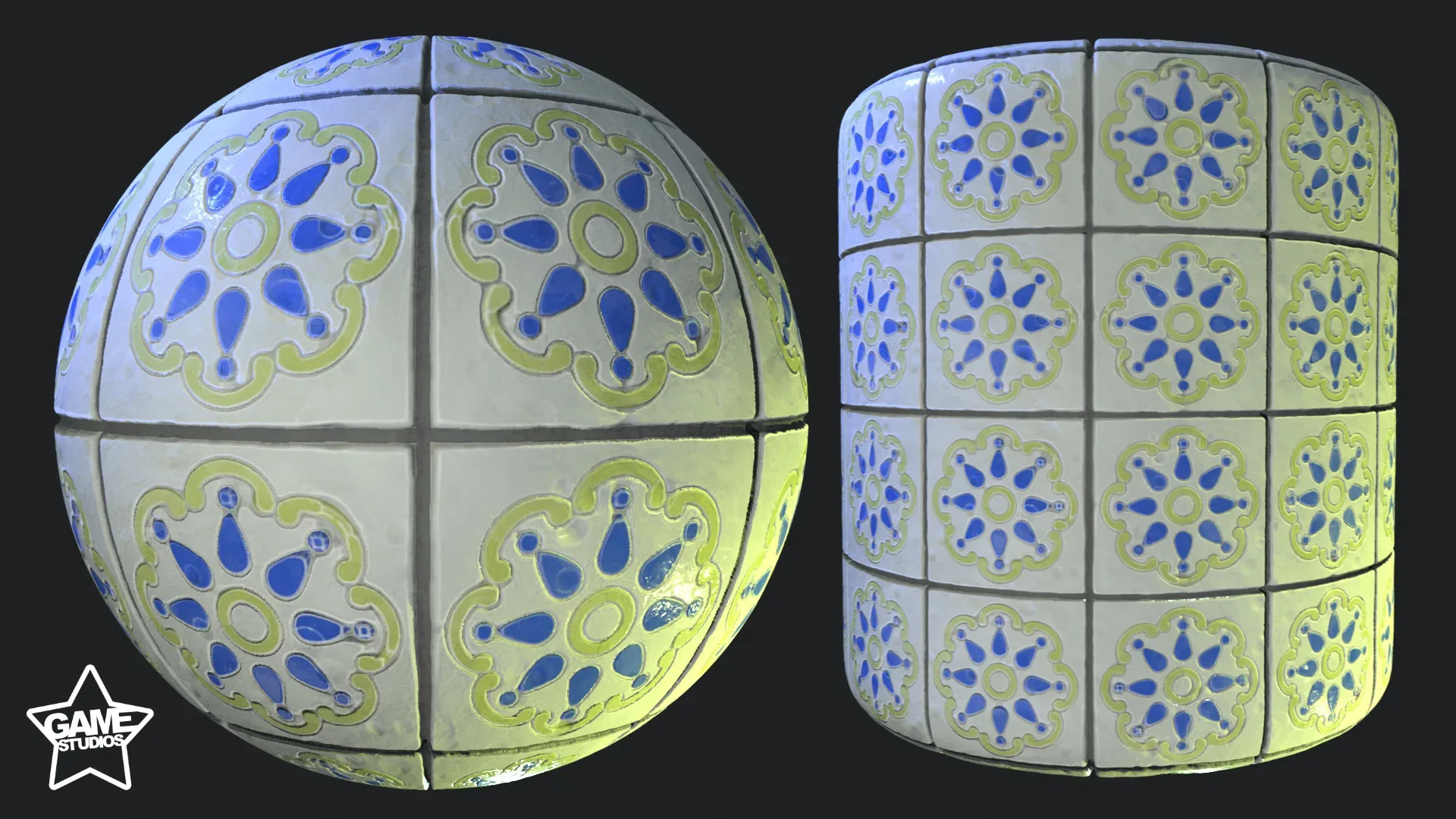 Stylized Portuguese Tiles Material 03 - Substance 3D Designer