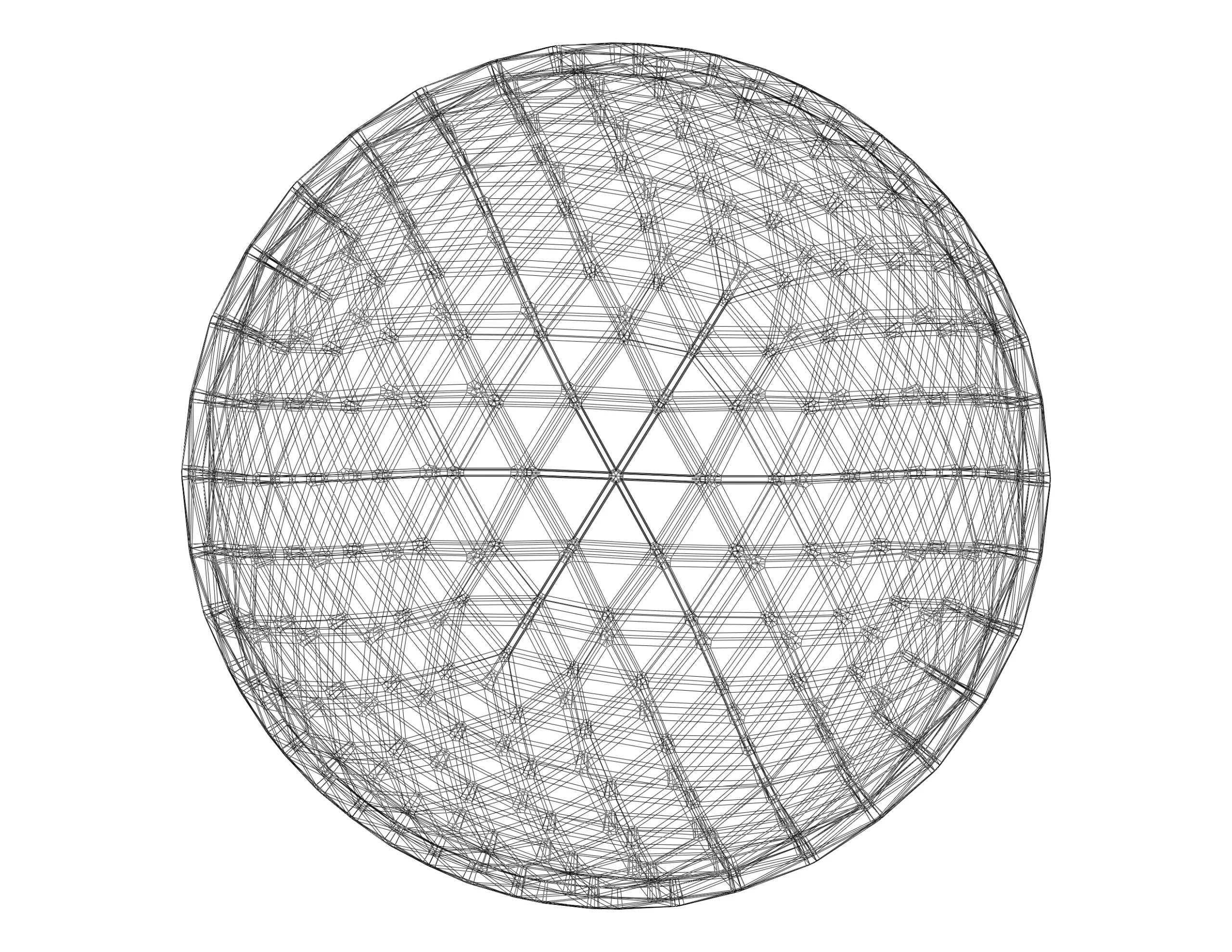 Wireframe Shape Frequency Geodesic Sphere