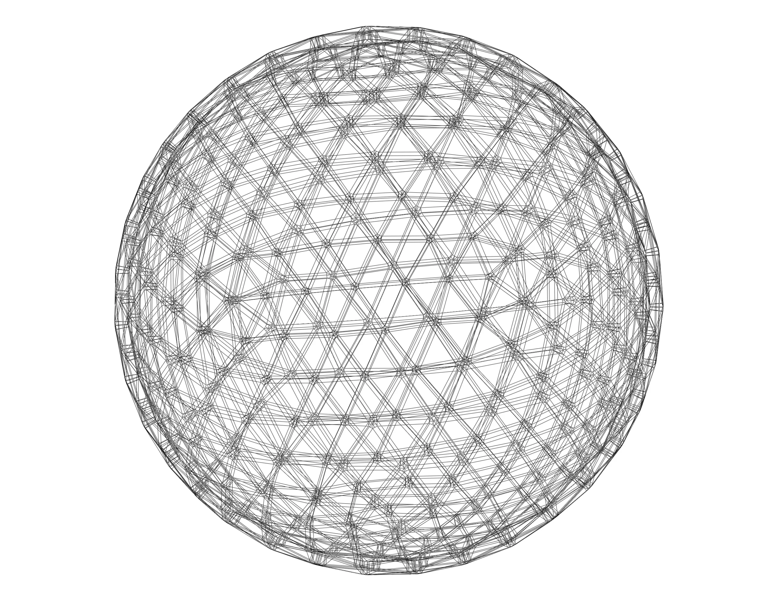 Wireframe Shape Frequency Geodesic Sphere