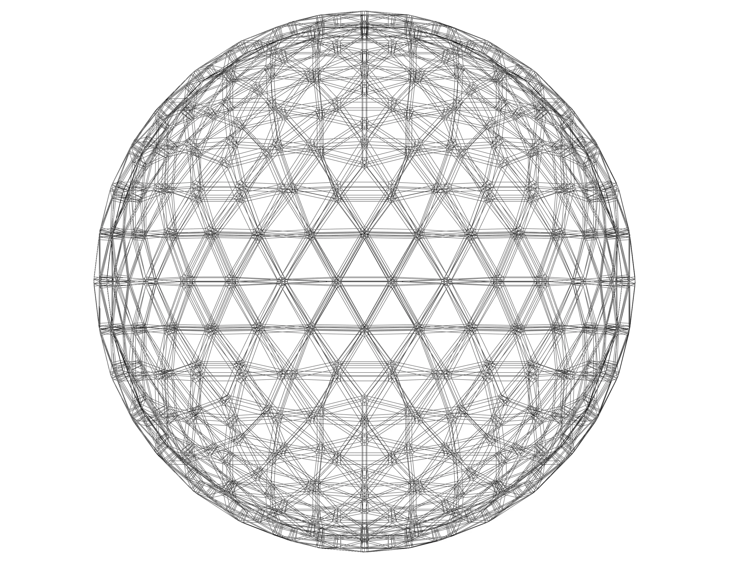 Wireframe Shape Frequency Geodesic Sphere