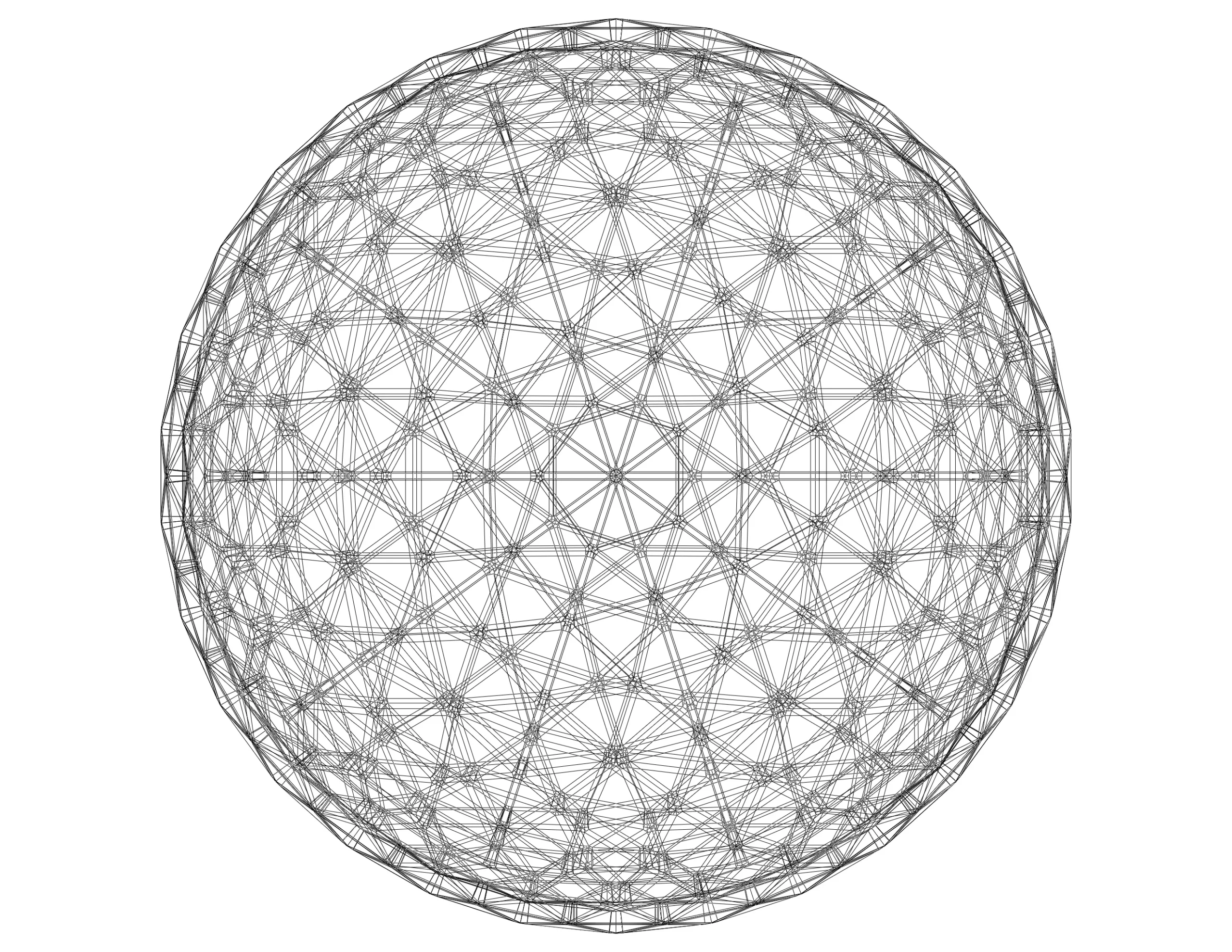 Wireframe Shape Frequency Geodesic Sphere