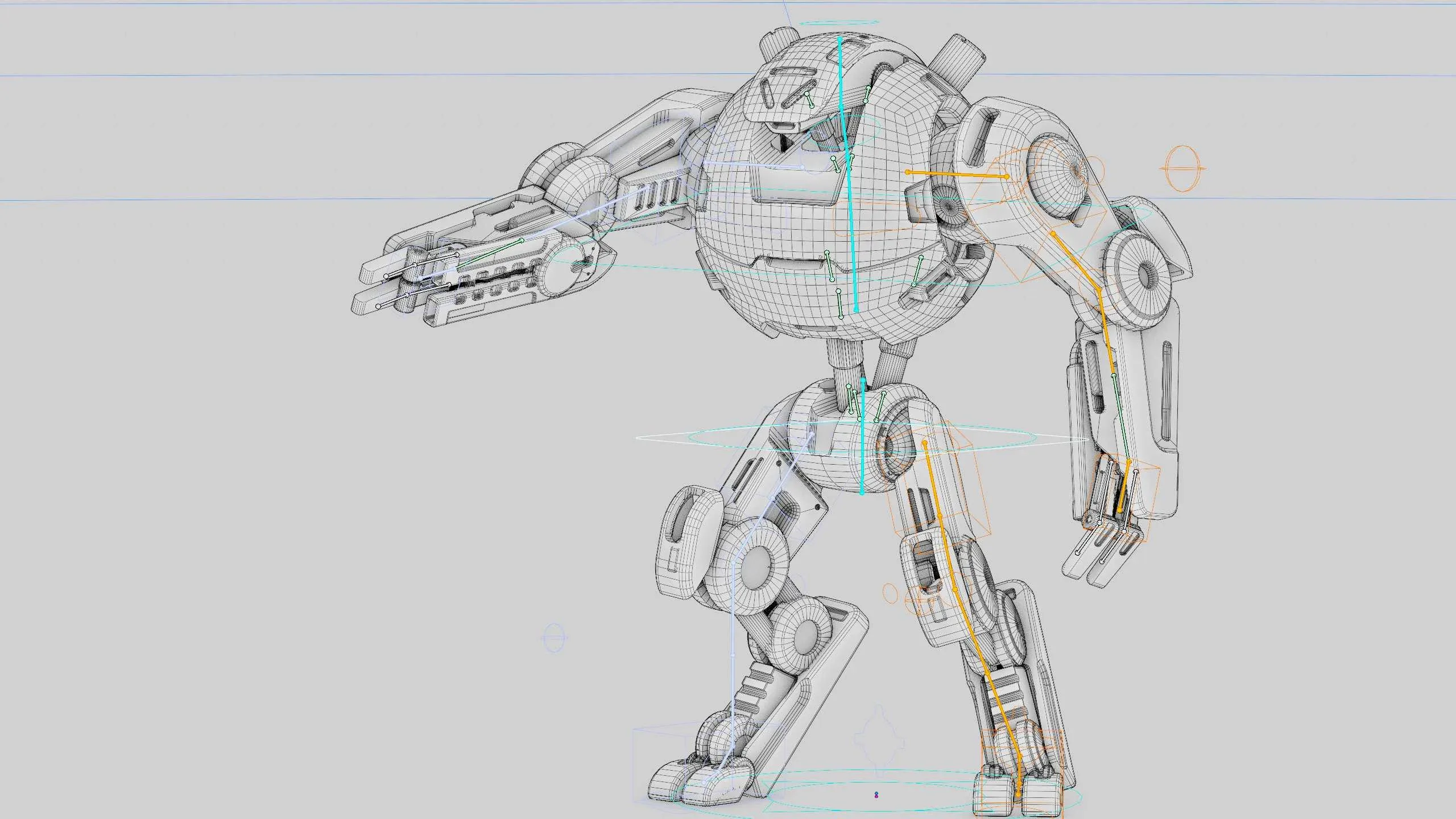 Combat Droid Oz-200 Auto-Rig Pro Rigged For Mixamo, Unreal Engine Unity