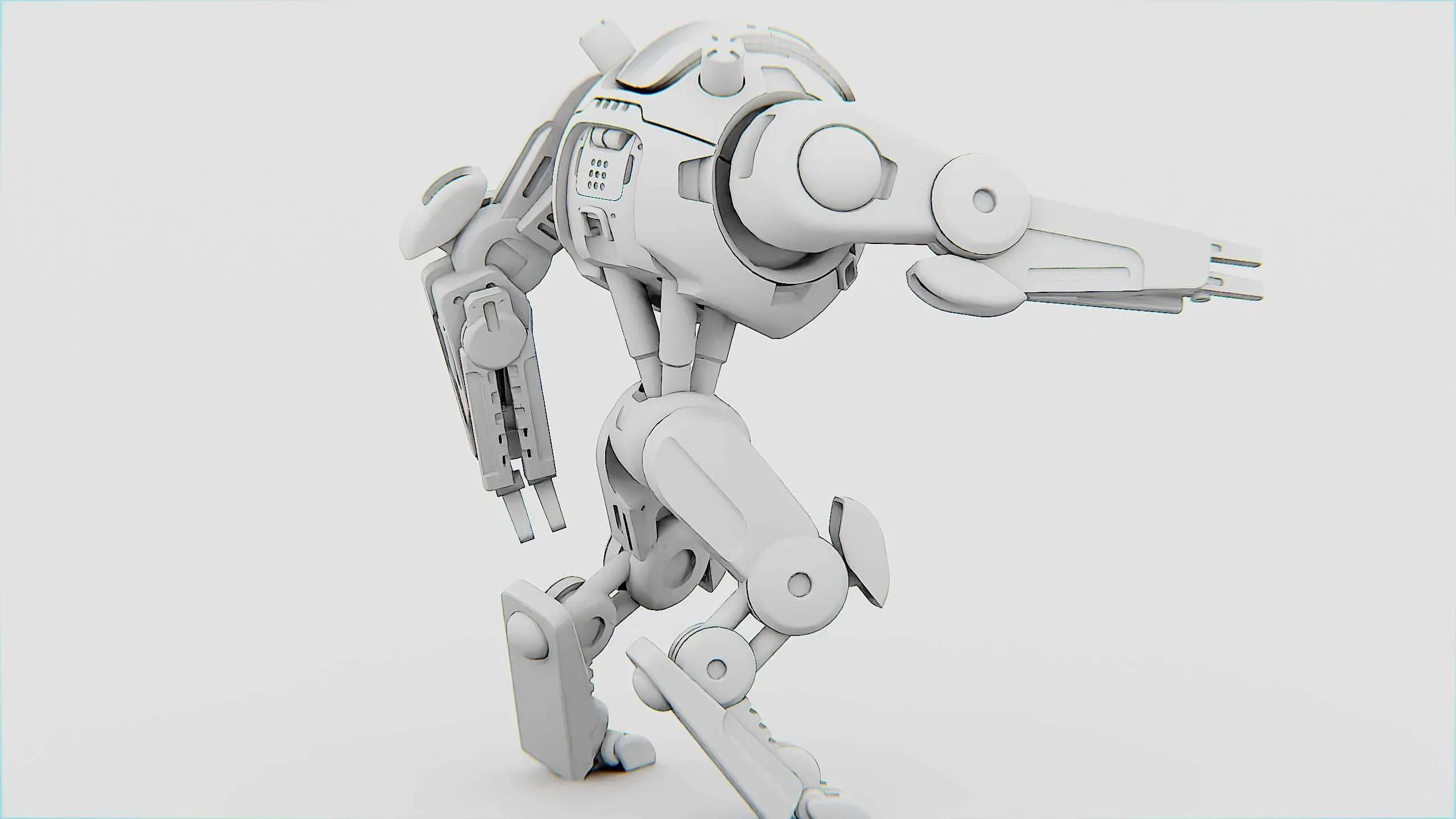 Combat Droid Oz-200 Auto-Rig Pro Rigged For Mixamo, Unreal Engine Unity