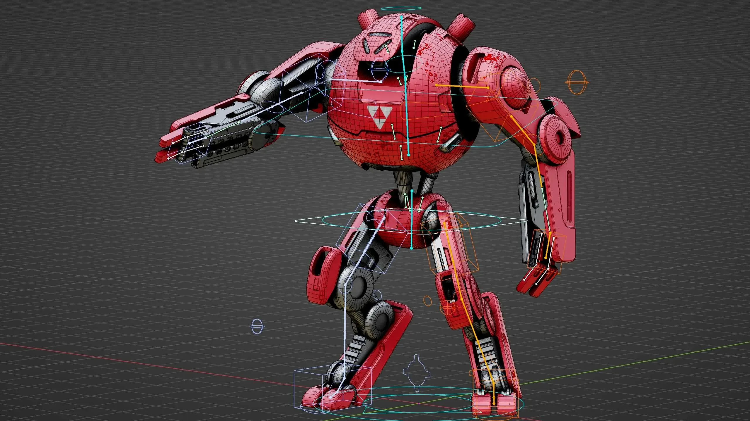 Combat Droid Oz-200 Auto-Rig Pro Rigged For Mixamo, Unreal Engine Unity