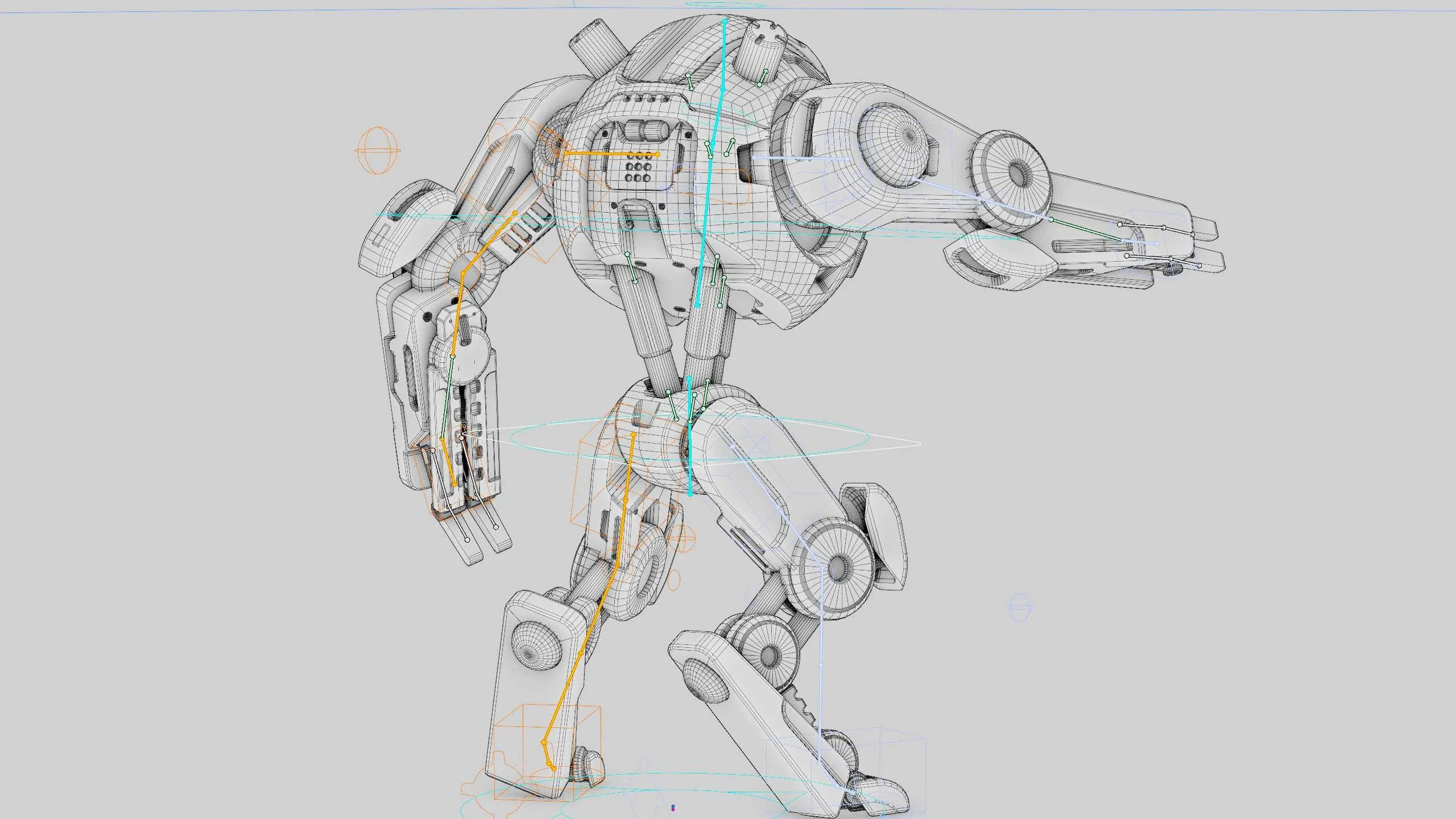 Combat Droid Oz-200 Auto-Rig Pro Rigged For Mixamo, Unreal Engine Unity