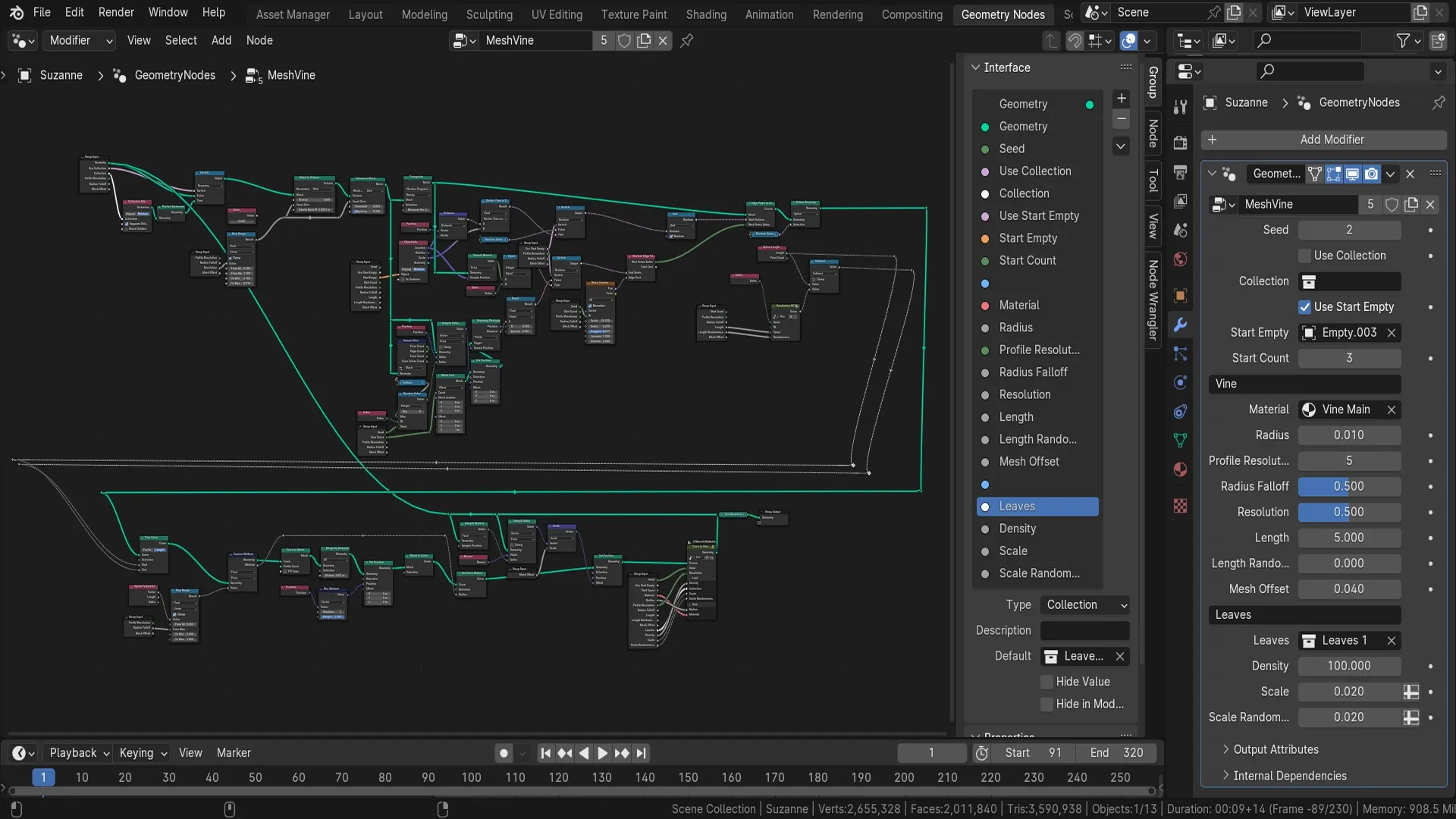 Blender 4 Jungle Vines Geometry Node