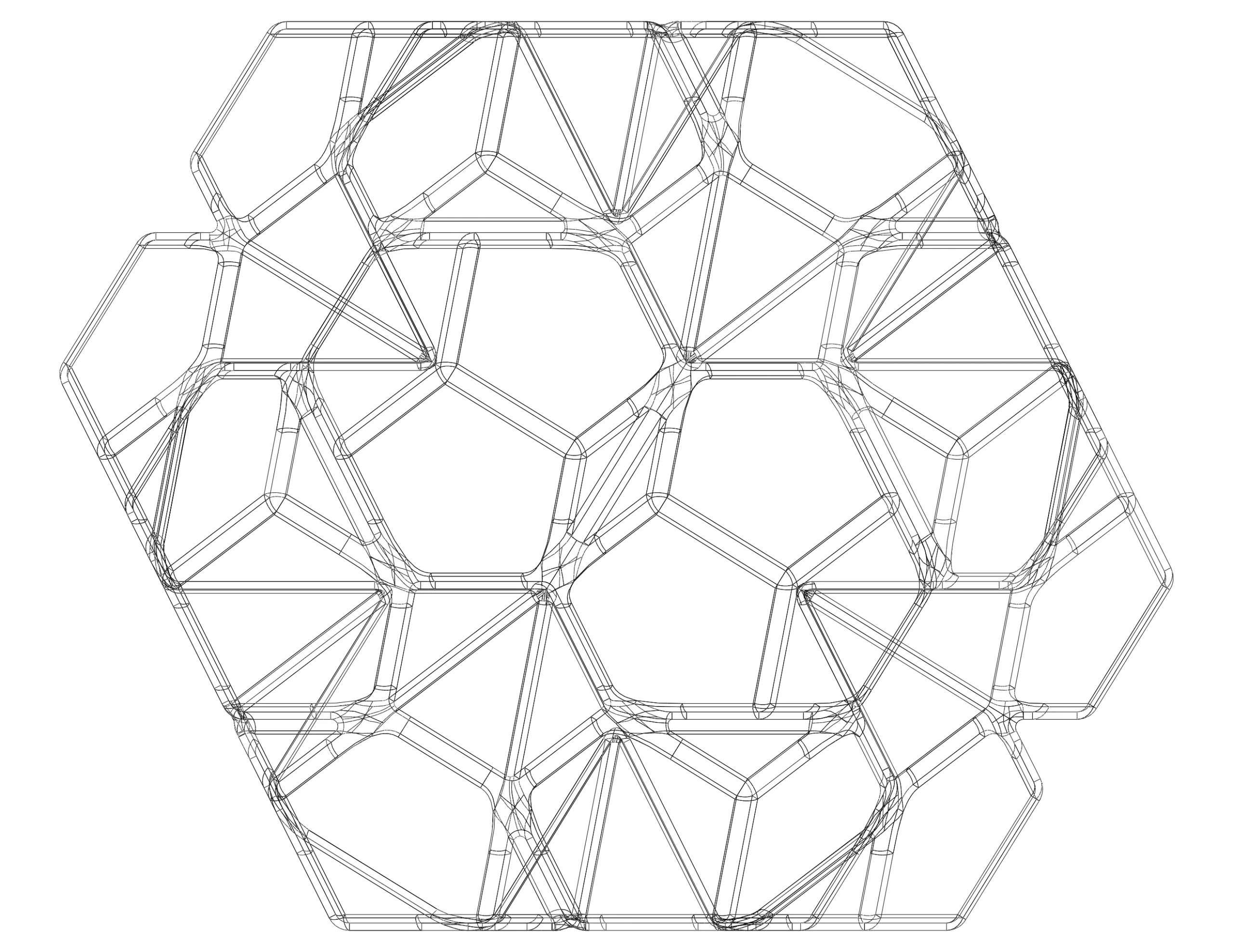 Wireframe Shape Penta Flake Dodecahedron