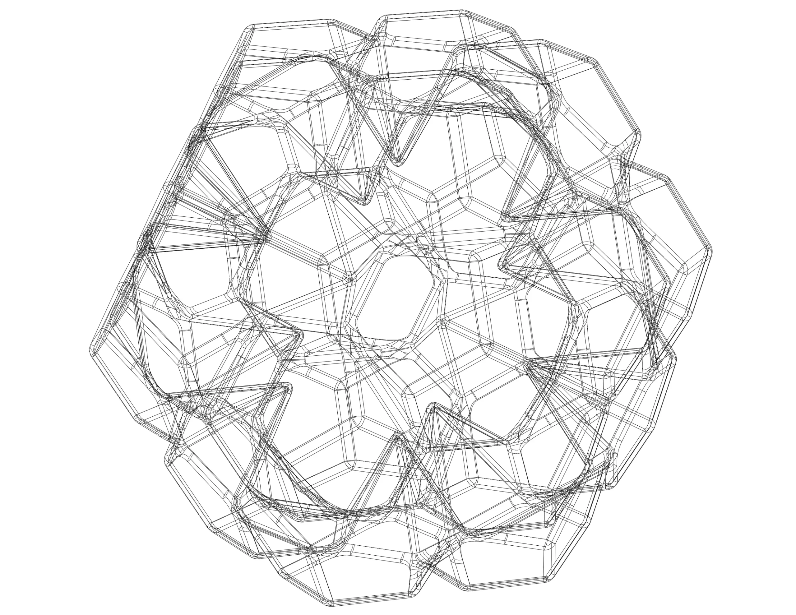 Wireframe Shape Penta Flake Dodecahedron