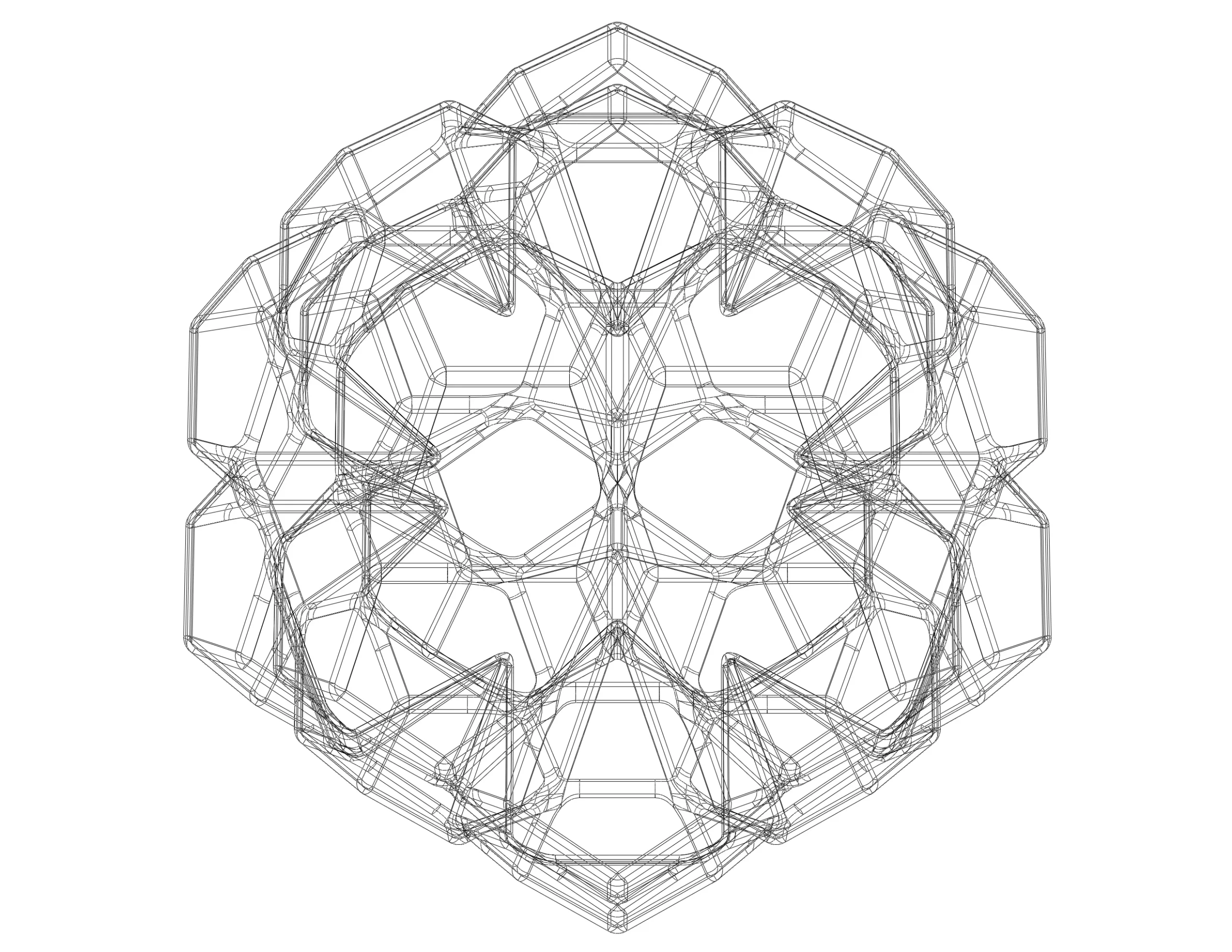 Wireframe Shape Penta Flake Dodecahedron