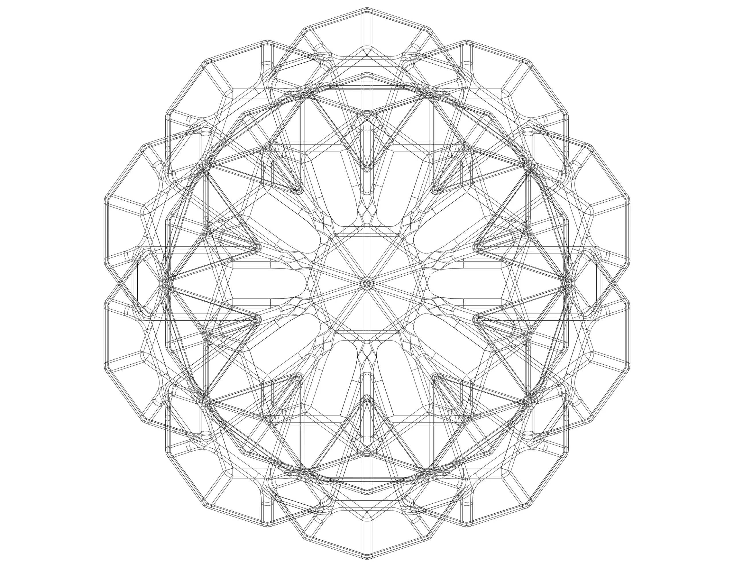 Wireframe Shape Penta Flake Dodecahedron