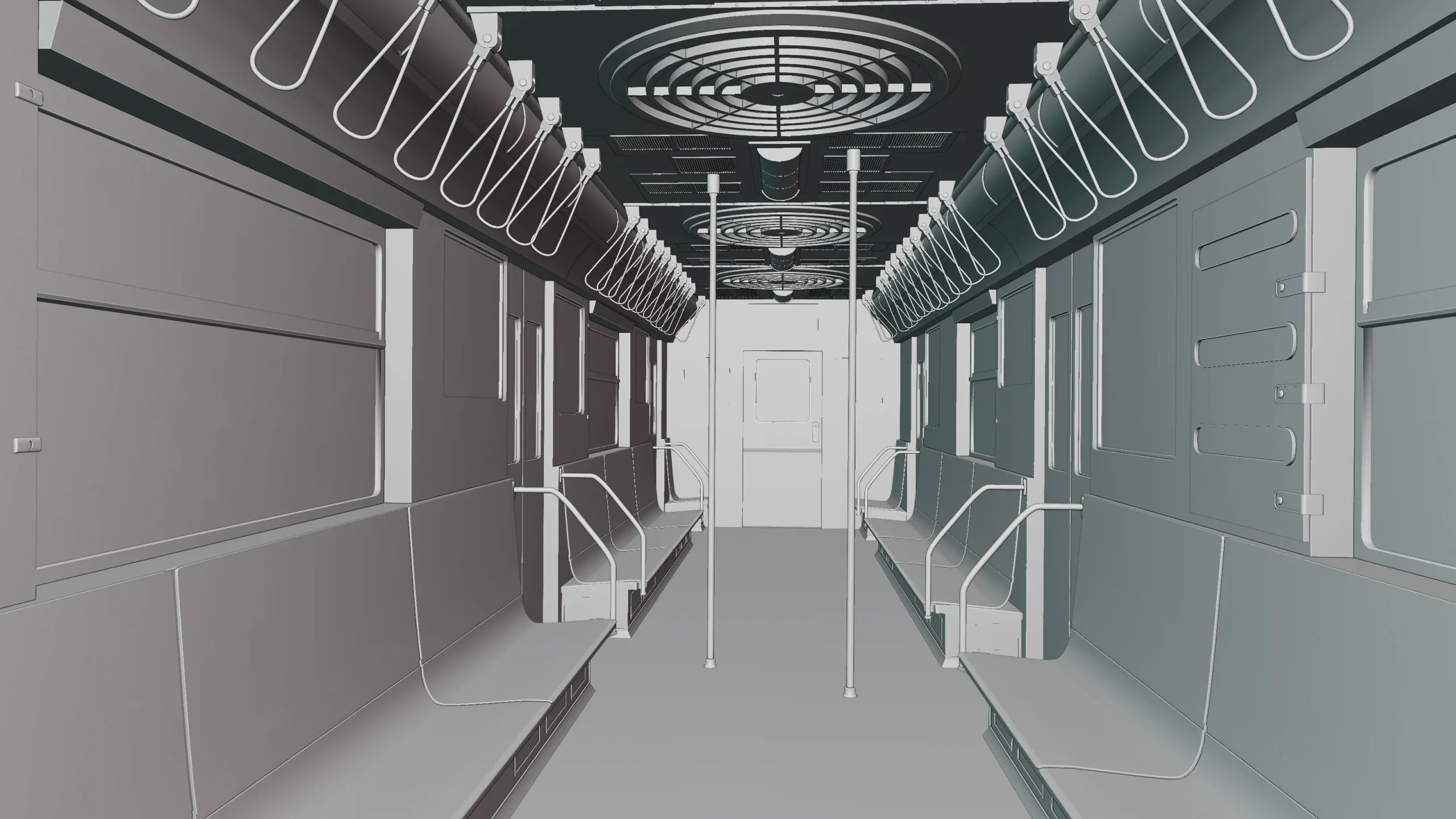 NYC Subway Car Interior -  The seventies -High Detailed