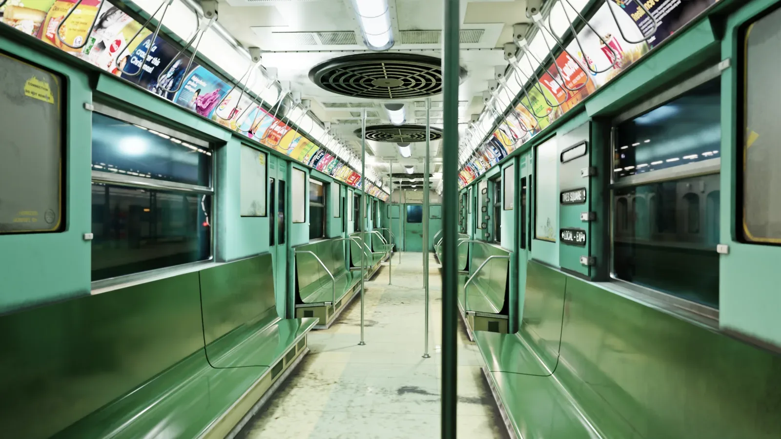 NYC Subway Car Interior -  The seventies -High Detailed