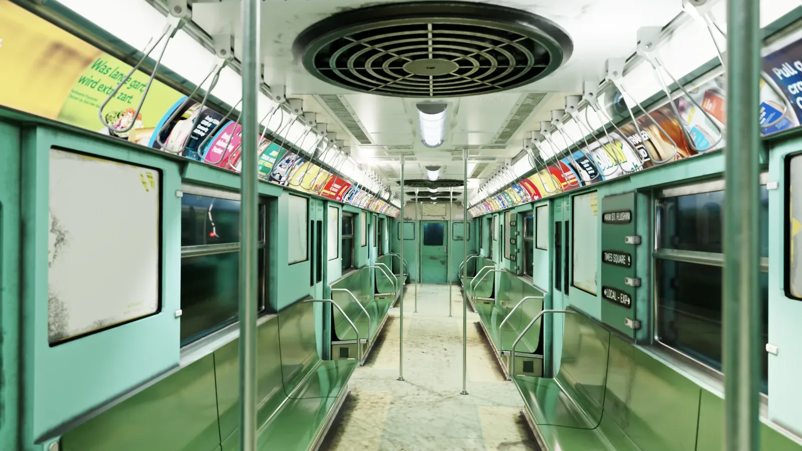 NYC Subway Car Interior -  The seventies -High Detailed