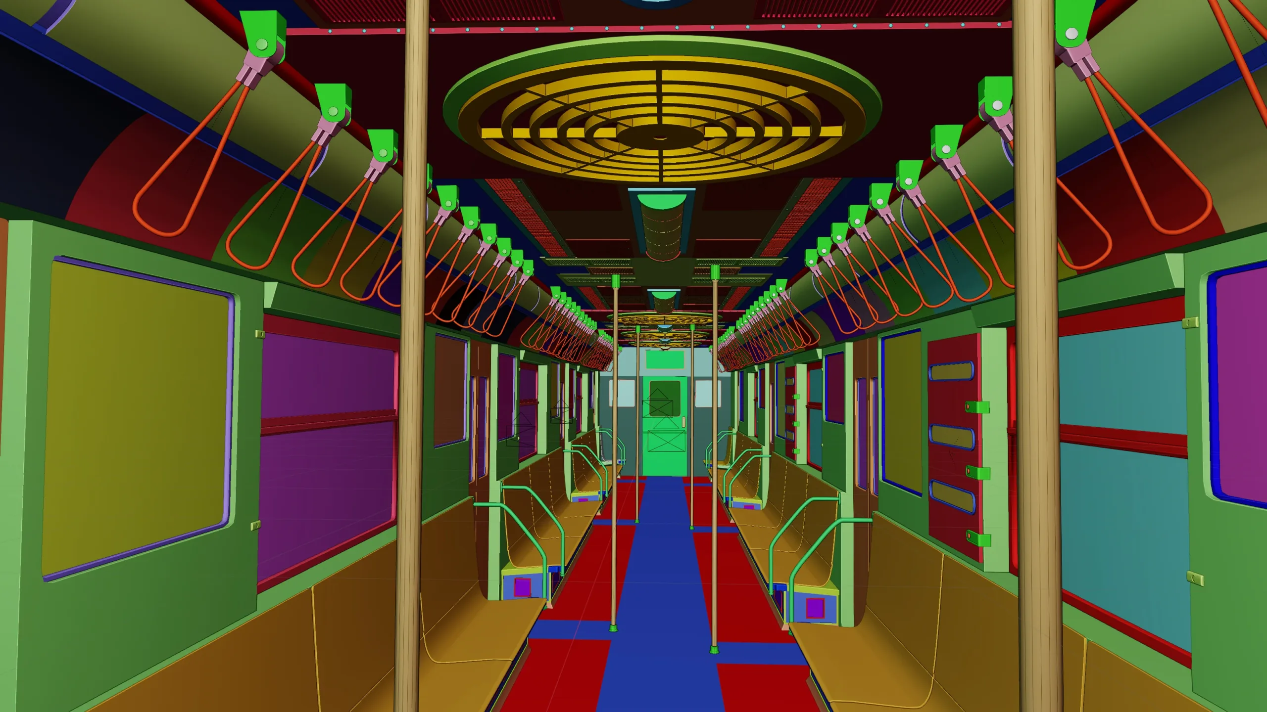 NYC Subway Car Interior -  The seventies -High Detailed