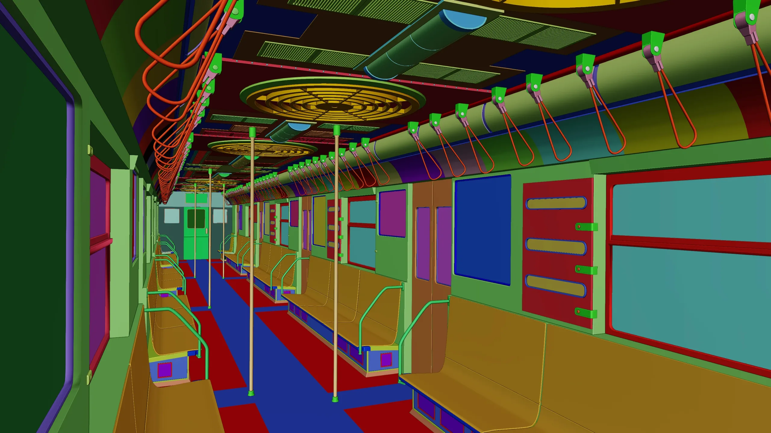 NYC Subway Car Interior -  The seventies -High Detailed