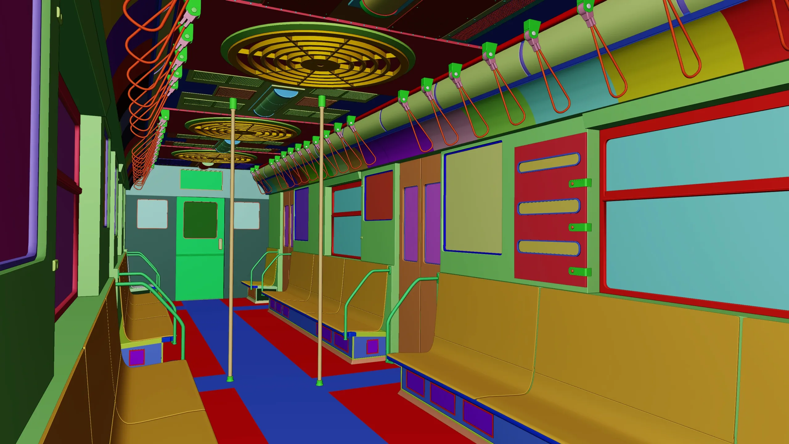 NYC Subway Car Interior -  The seventies -High Detailed