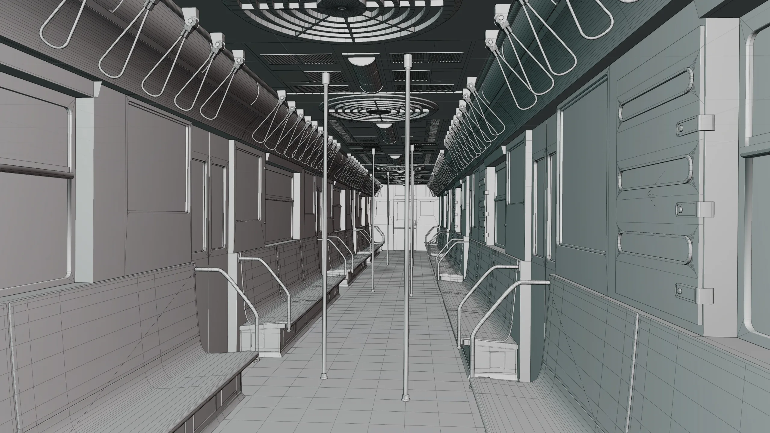 NYC Subway Car Interior -  The seventies -High Detailed