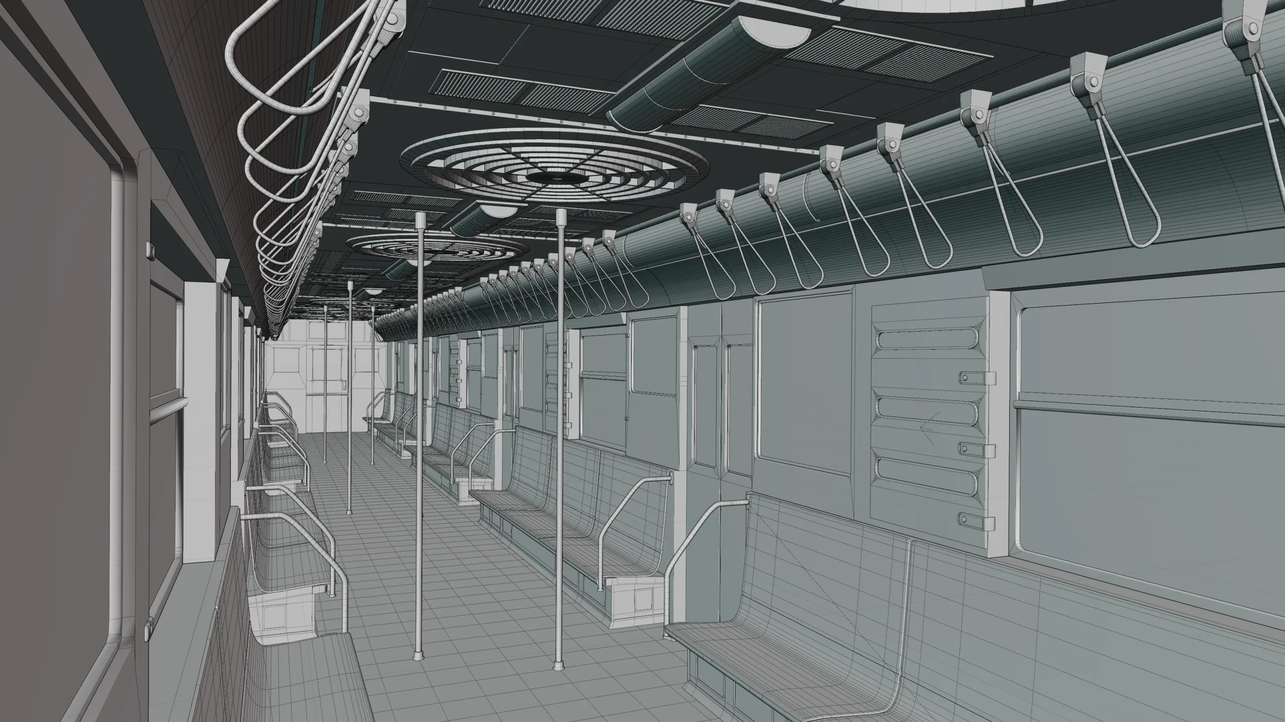 NYC Subway Car Interior -  The seventies -High Detailed