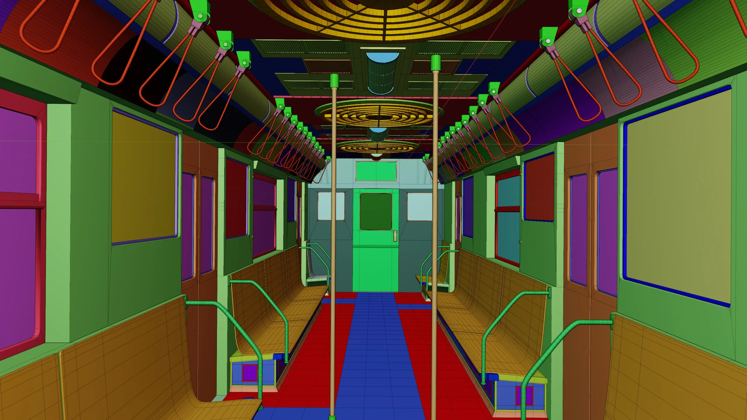 NYC Subway Car Interior -  The seventies -High Detailed