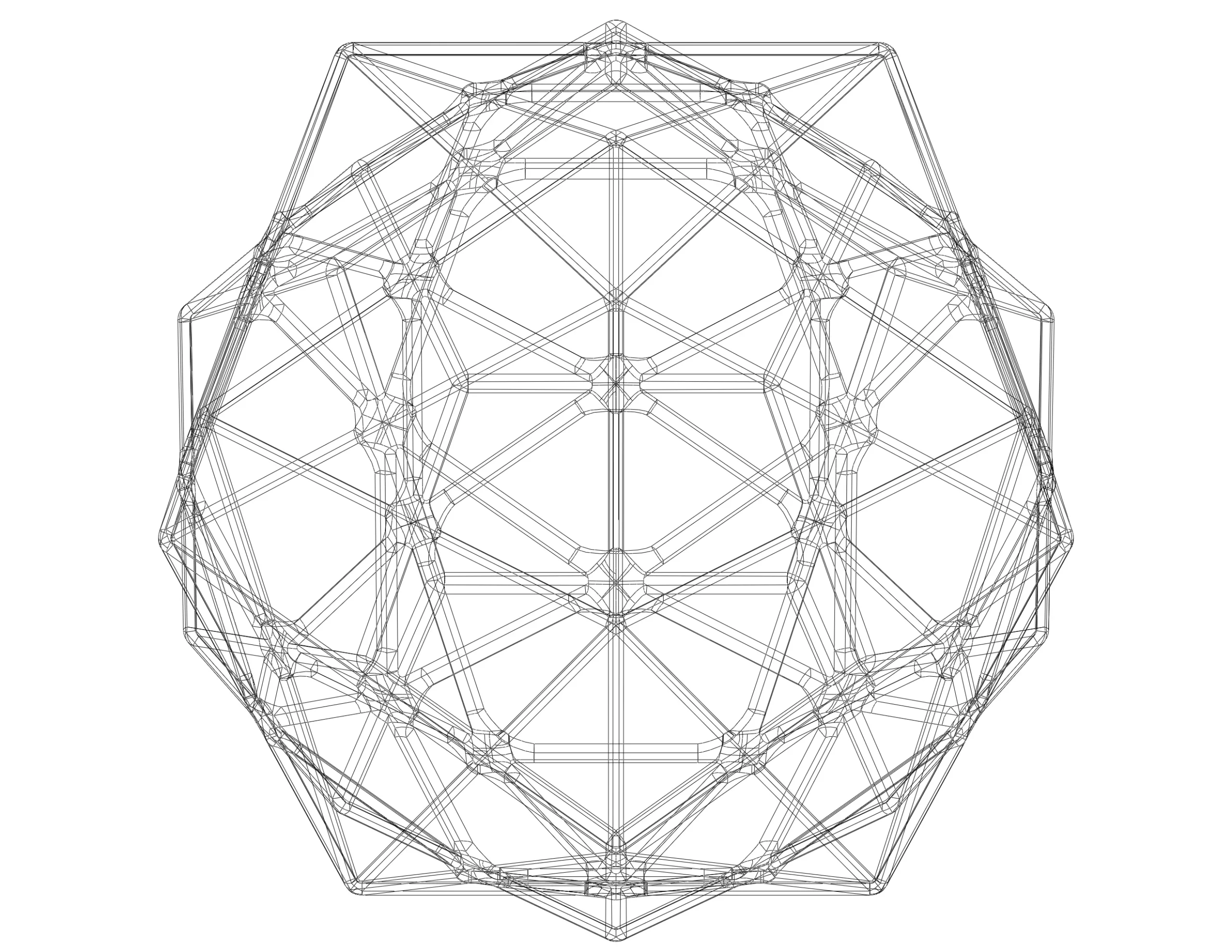 Wireframe Shape Compound of Dodecahedron and Icosahedron