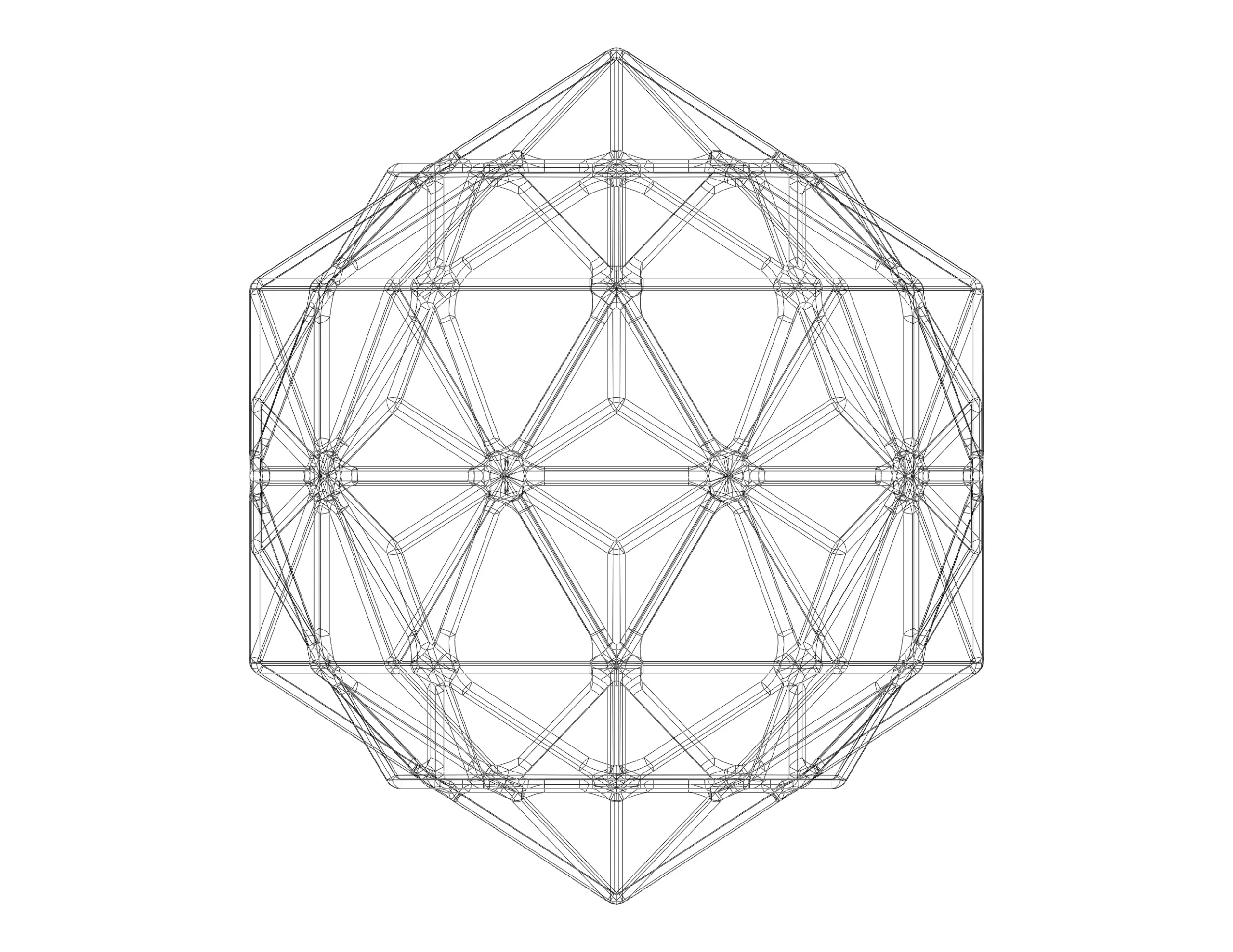 Wireframe Shape Compound of Dodecahedron and Icosahedron