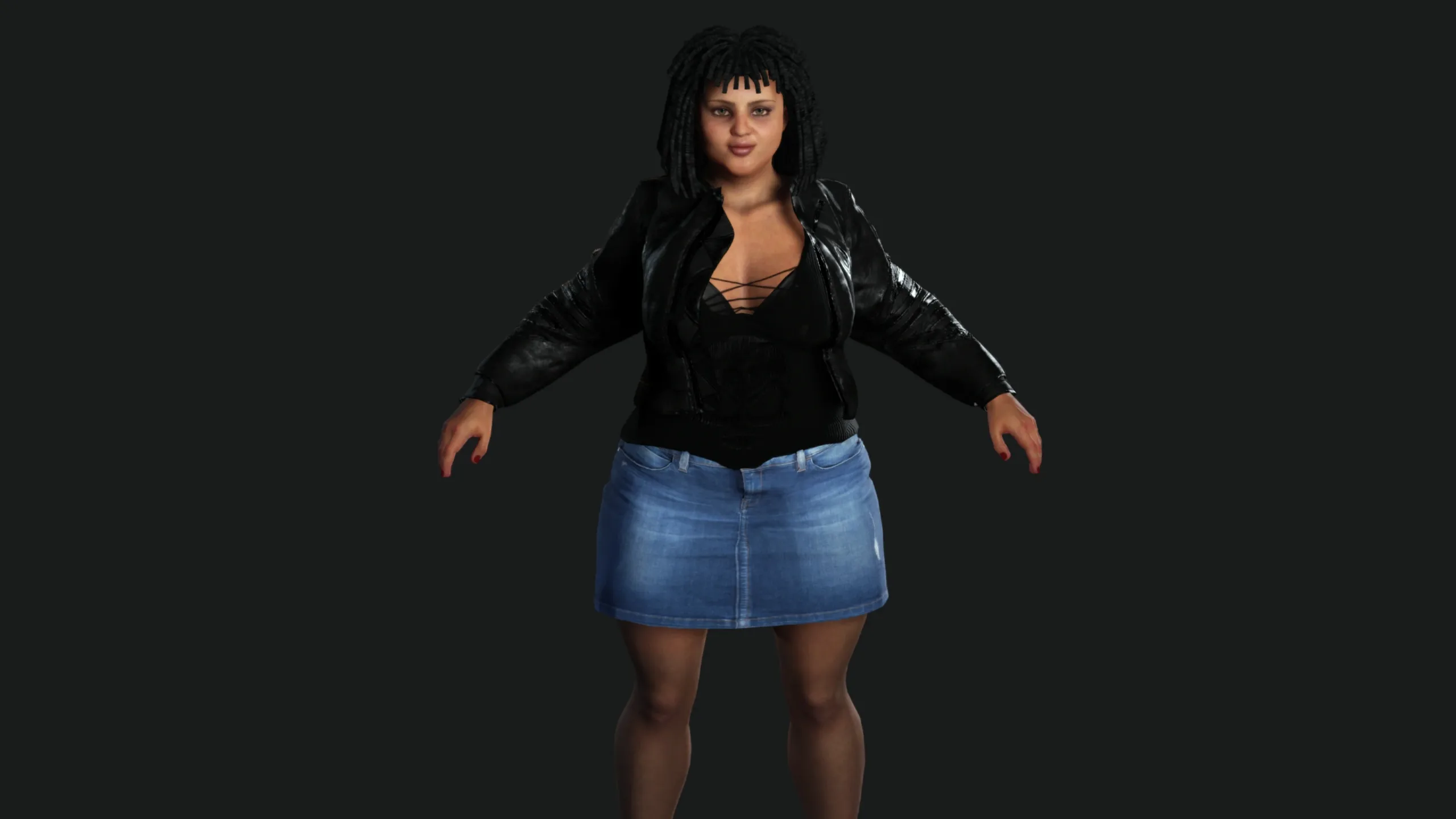 AAA 3D REALISTIC FEMALE CHARACTER - AFRICAN FAT WOMAN GTA NPC